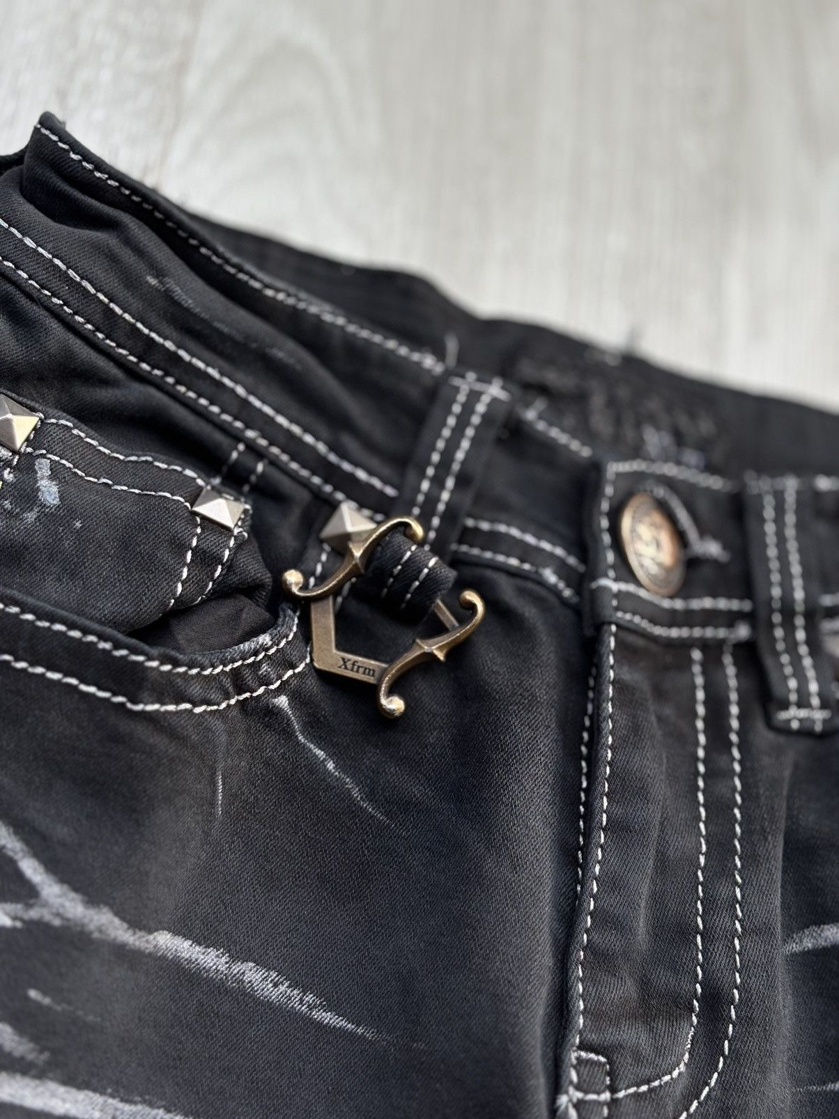 Japanese Brand XFRM skinny lace up flare jeans Size US 26 / EU 42 - 3 Thumbnail