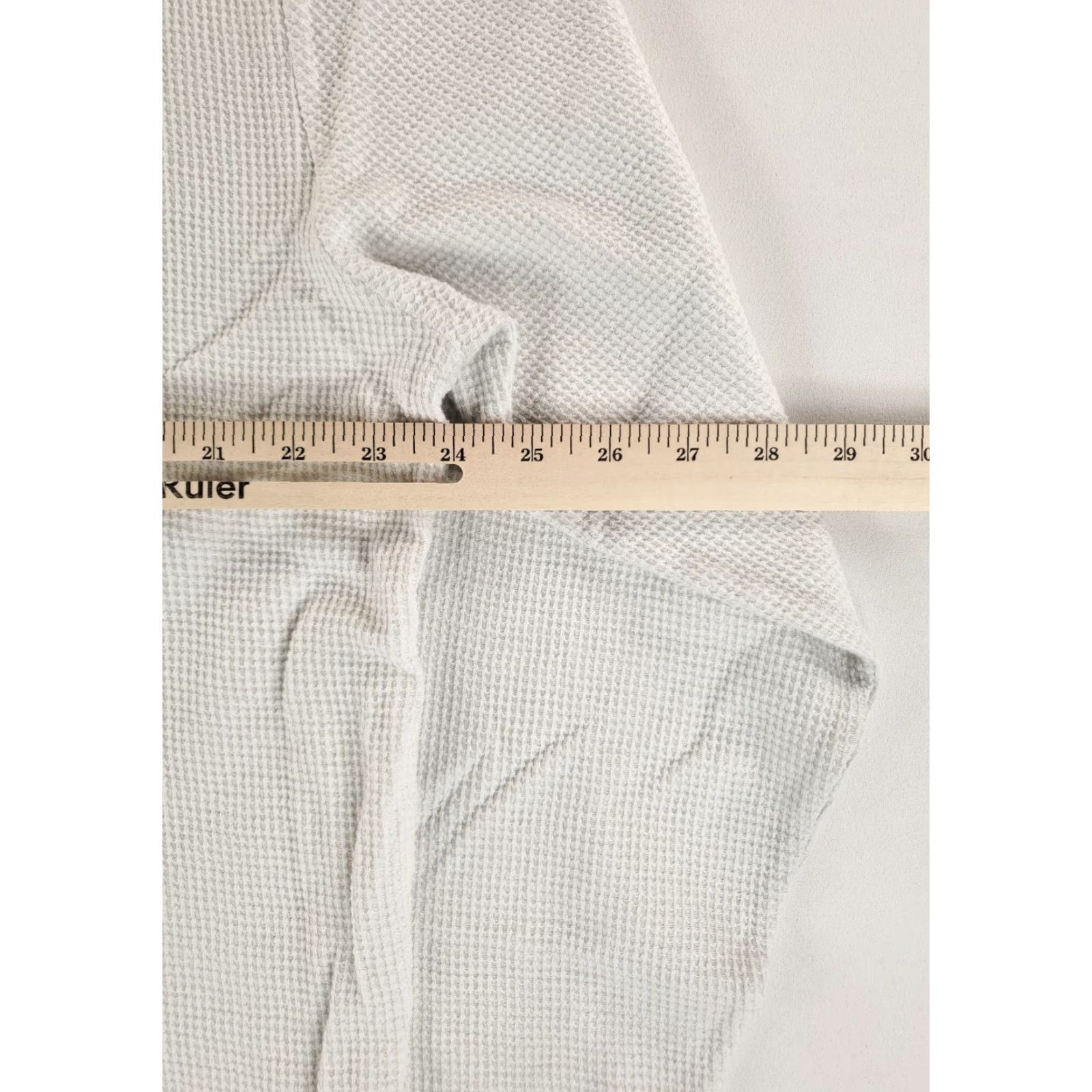 Tecovas Tecovas Shirt Thermal Henley White Long Sleeve Waffle Knit Mens XL Size US XL / EU 56 / 4 - 4 Thumbnail