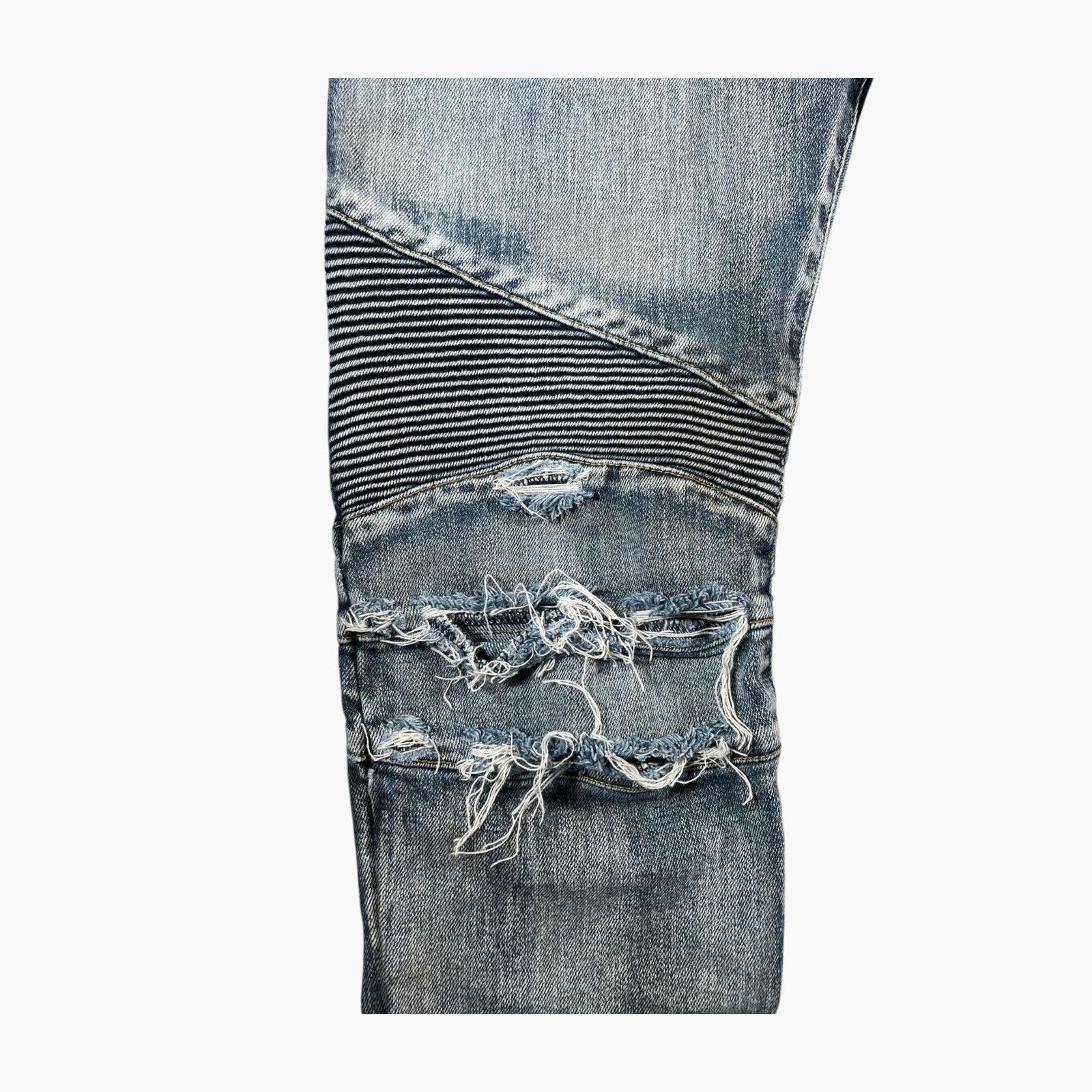 Balmain Balmain Distressed Biker Light Wash Jeans Size US 32 / EU 48 - 5 Thumbnail