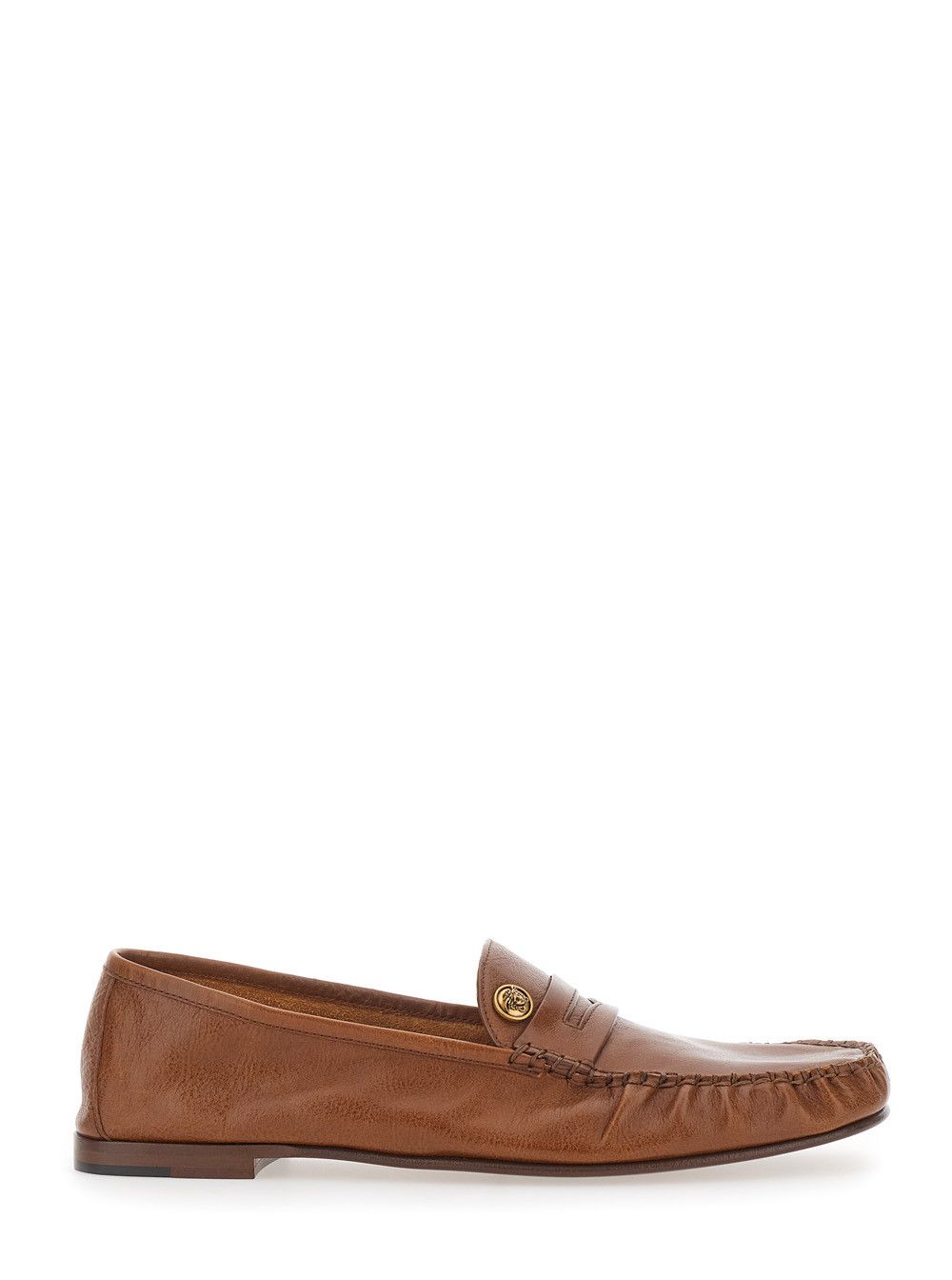 Versace Loafers 'LEAFER MEDUSA' Brown with Rounded Toe in Leather for Men Size US 11 / EU 44 - 1 Thumbnail