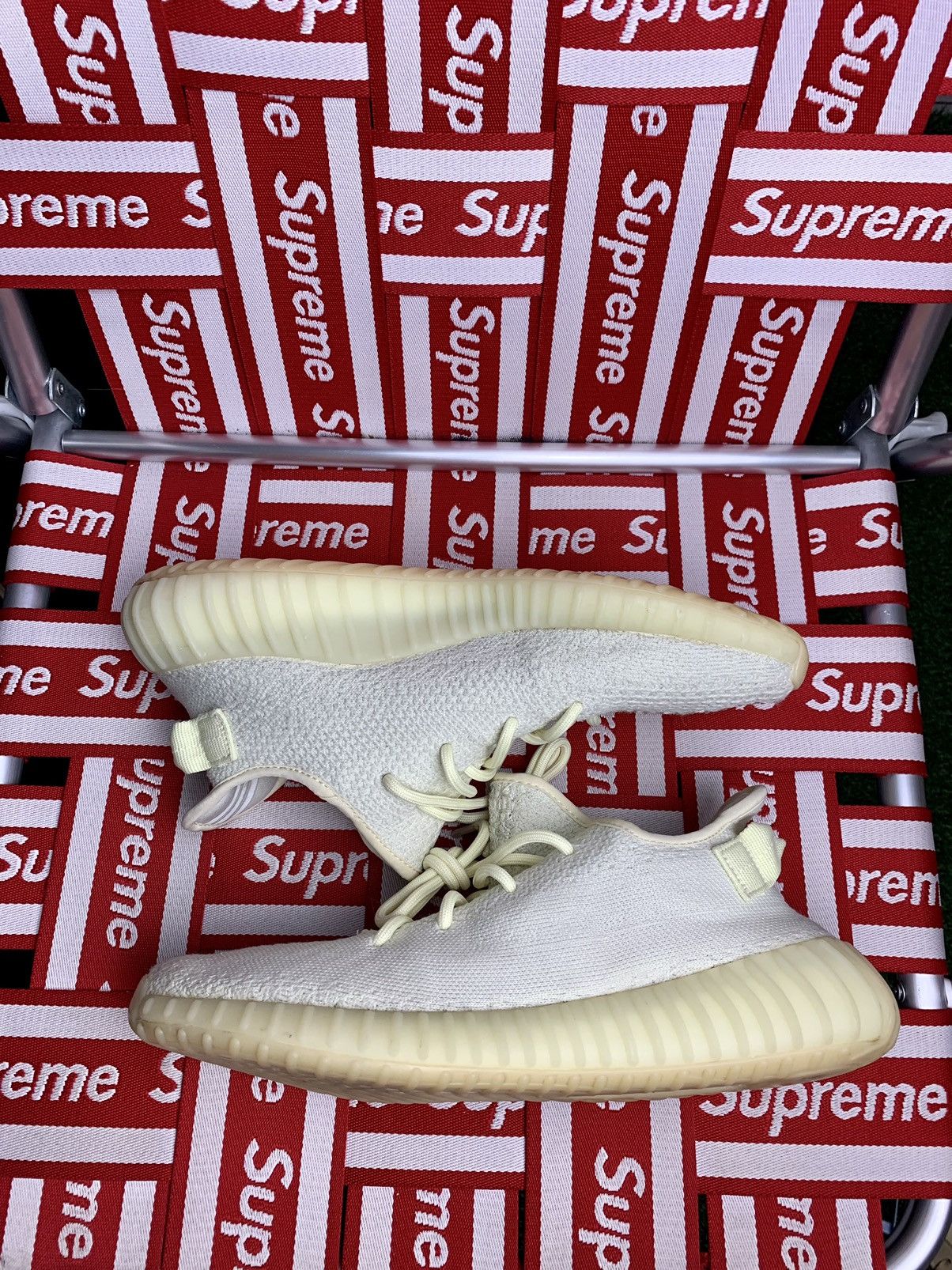 image of Adidas Yeezy 350 Butter Size 10 With Box Shoes in Butter Cream, Men's