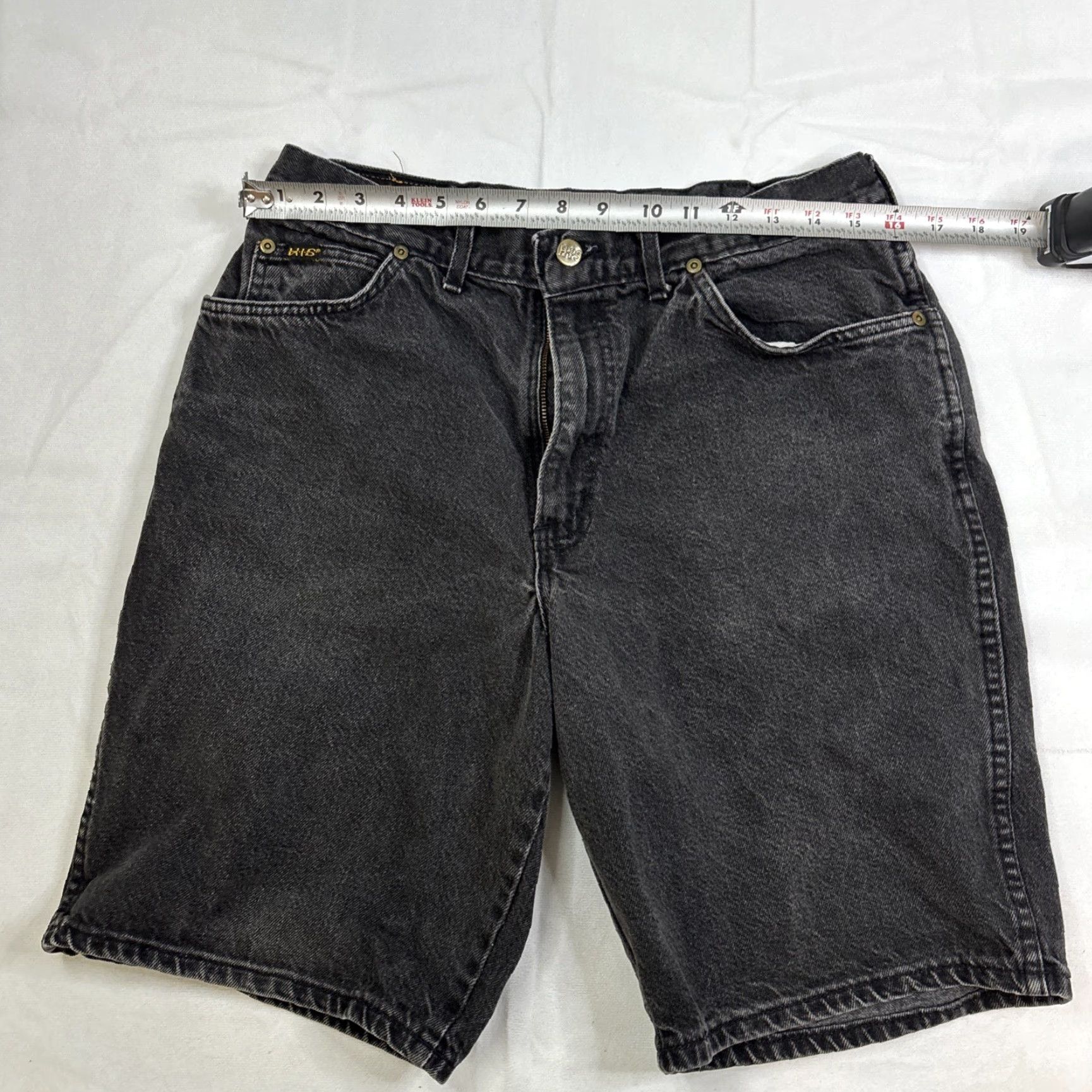 Denime VINTAGE H.I.S. Jean Shorts Jorts Men 34 Black Denim Skate Y2K Mens 34 Black Denim Biker Shorts Size US 34 / EU 50 - 5 Thumbnail