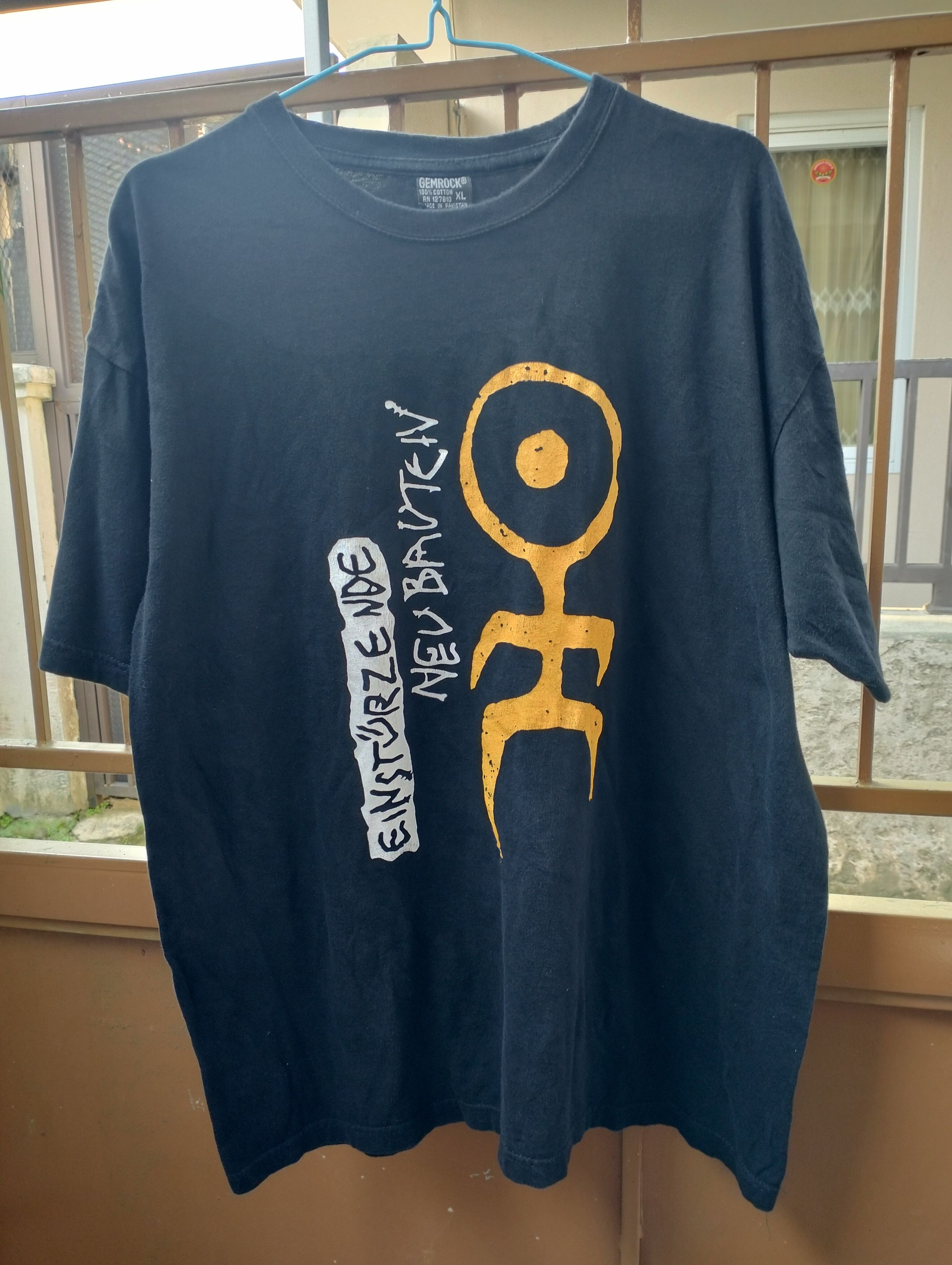 image of Band Tees Vintage Early 00S Einsturzende Neubauten T Shirt in Black, Men's (Size XL)