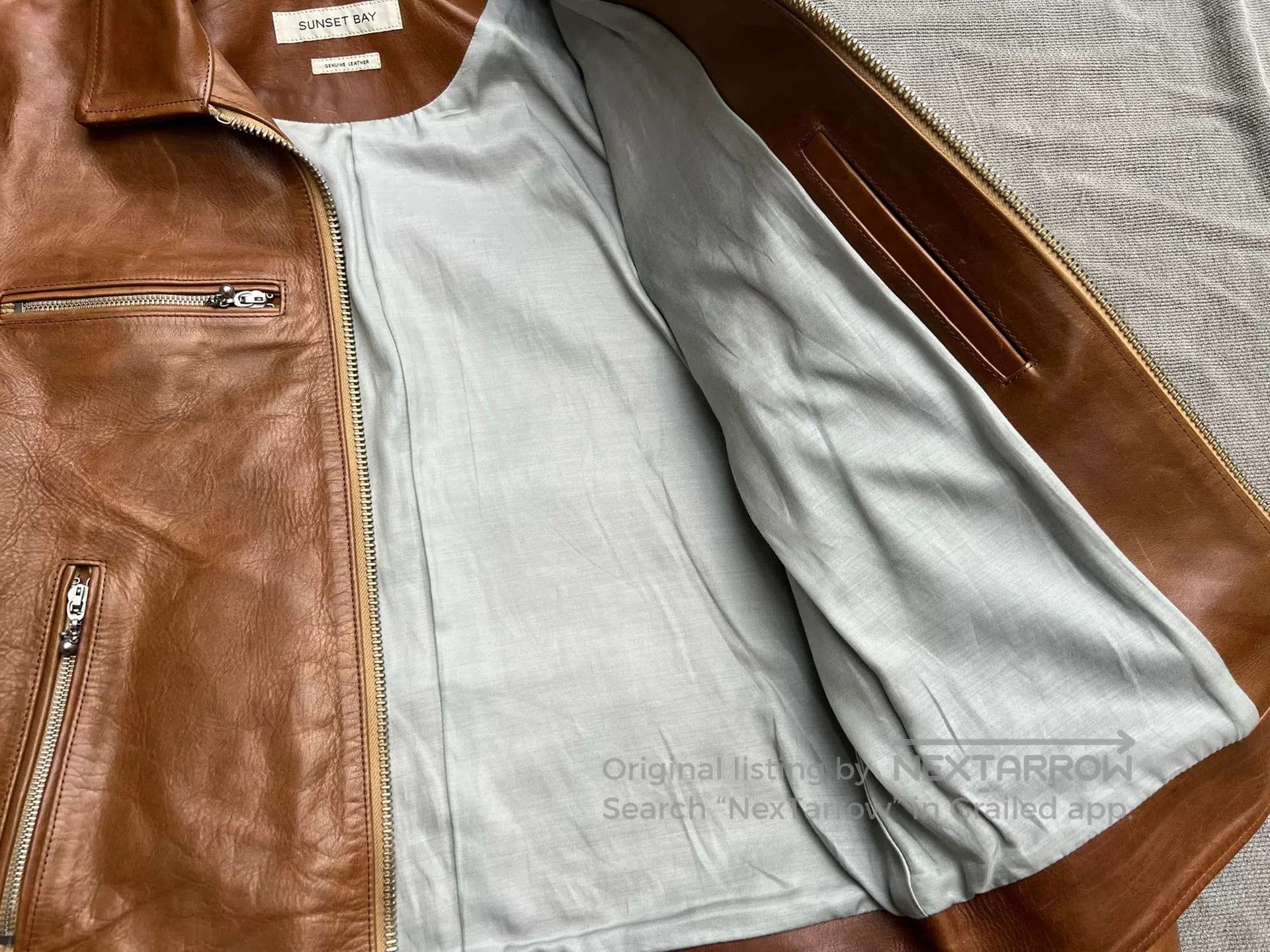 SUNSEA Sunset Bay Honey Leather Pocket Jacket. Size US M / EU 48-50 / 2 - 6 Thumbnail