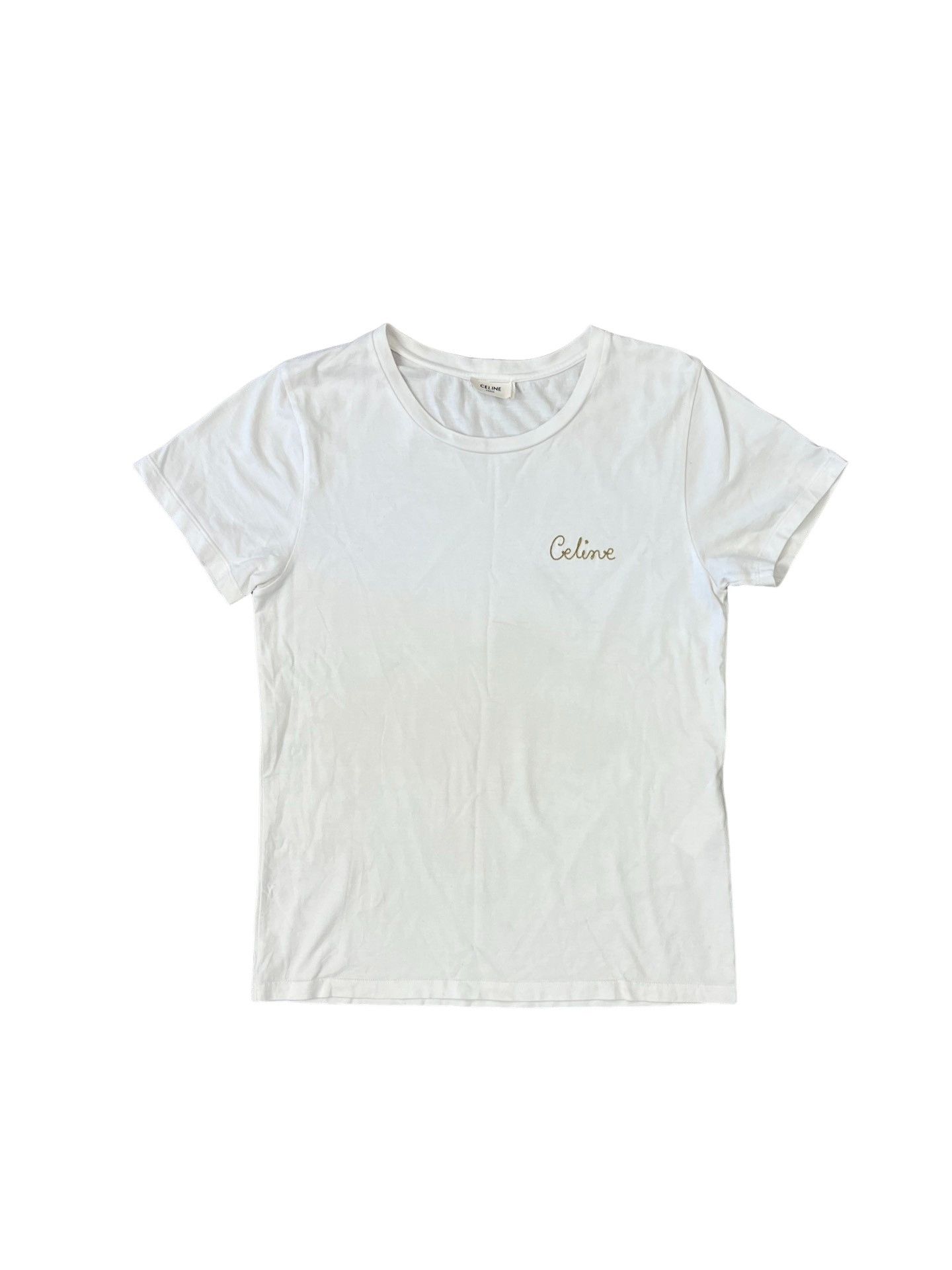 Celine Celine Gold Logo Short Sleeve T-Shirt Size M Size M / US 6-8 / IT 42-44 - 1 Thumbnail