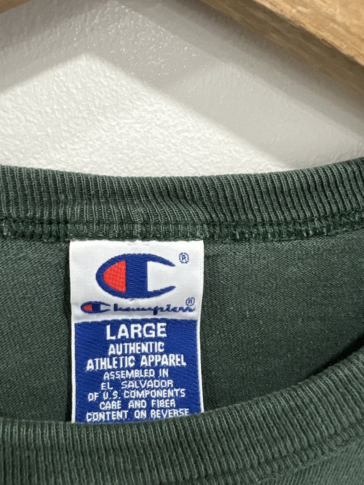Champion Vintage Champion Forest Green Tee Shirt faded Size US L / EU 52-54 / 3 - 4 Thumbnail