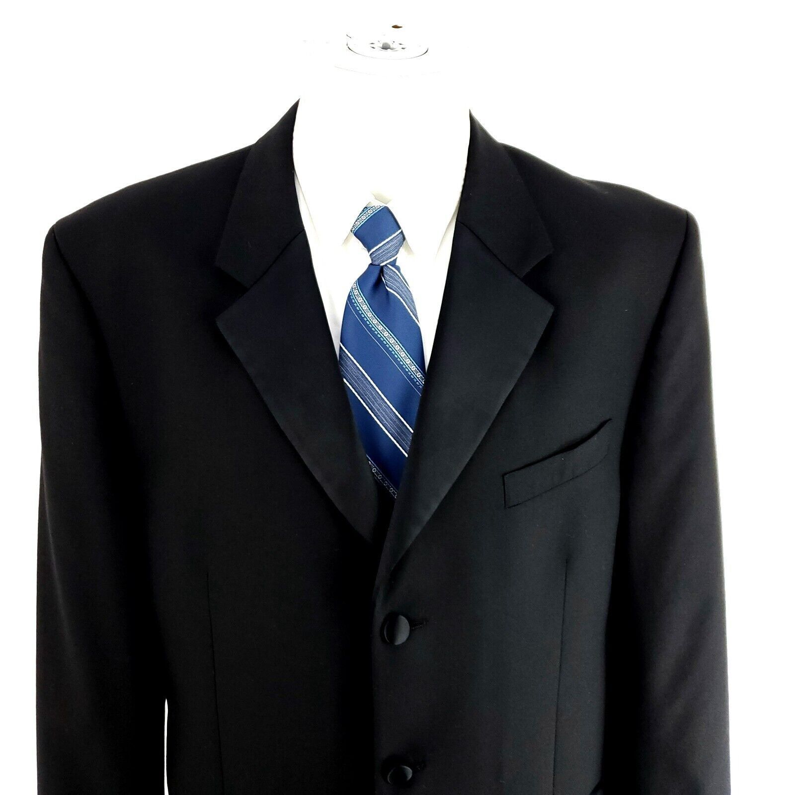 Jones New York Jones New York Wool 3 Felt Button Tuxedo Jacket 42L Black Size 42L - 1 Thumbnail