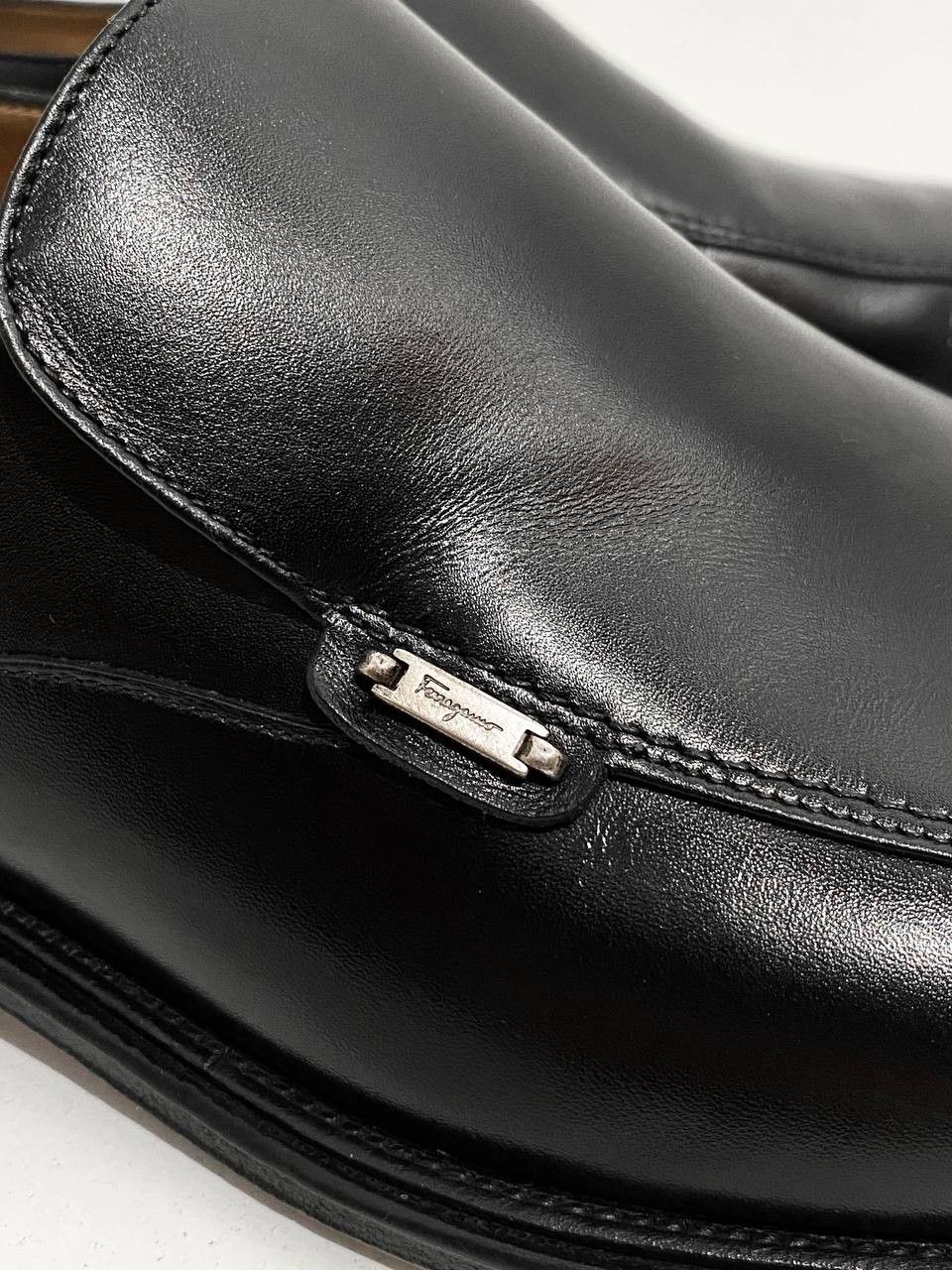 Salvatore Ferragamo Salvatore Ferragamo Logo Black Leather Classic Penny Loafers Size US 10.5 / EU 43-44 - 8 Thumbnail