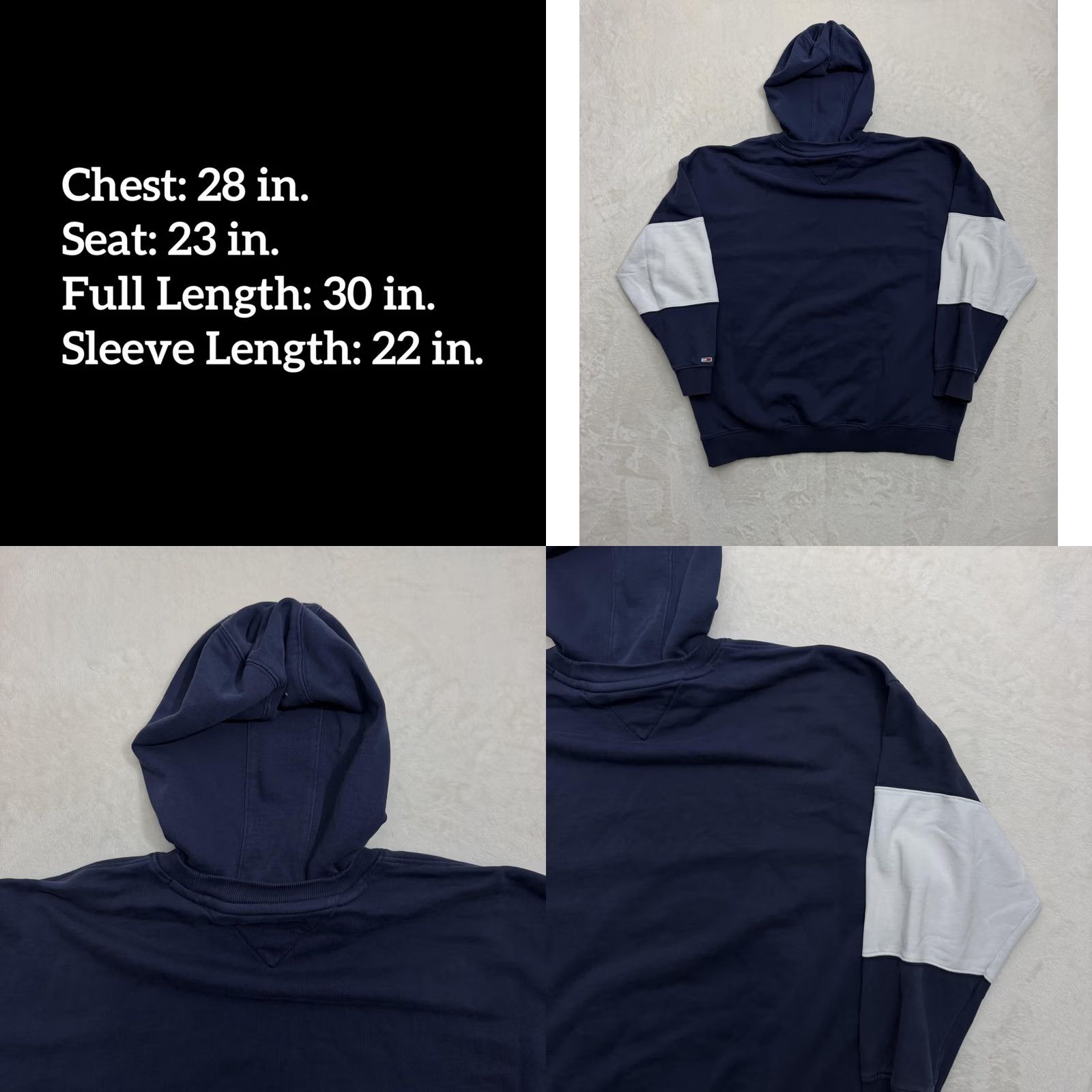 Tommy Hilfiger Tommy Hilfiger Hooded Sweater 2XL Blue Fleece Pullover Mens Crew Neck Logo Embroidered Pockets Size US XXL / EU 58 / 5 - 8 Thumbnail