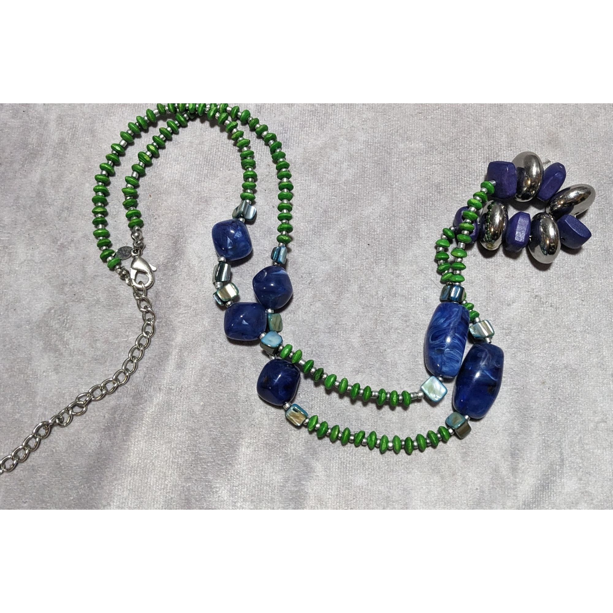 Chicos Chico's Long Blue And Green Beaded Necklace Size ONE SIZE - 8 Thumbnail