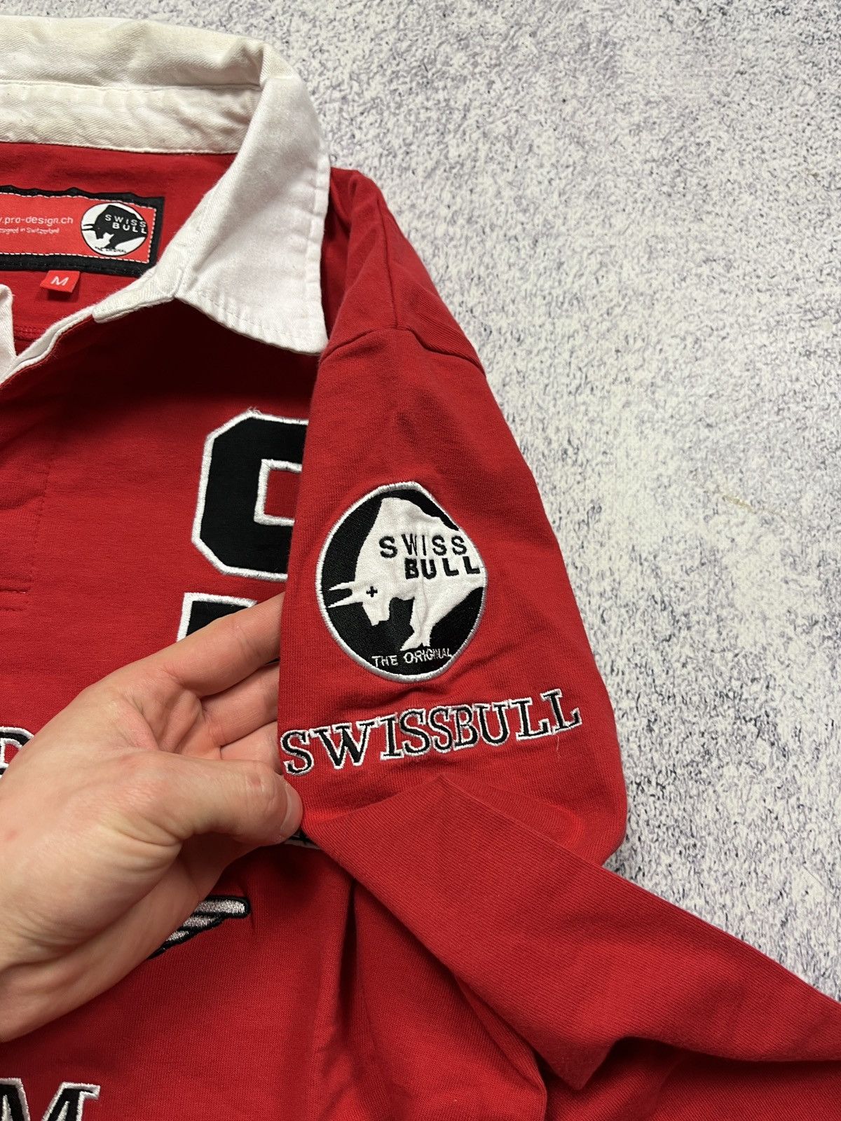 Vintage Vintage Swiss Bull Switzerland Team Rugby Longsleeve #9 Rare Size US M / EU 48-50 / 2 - 7 Thumbnail