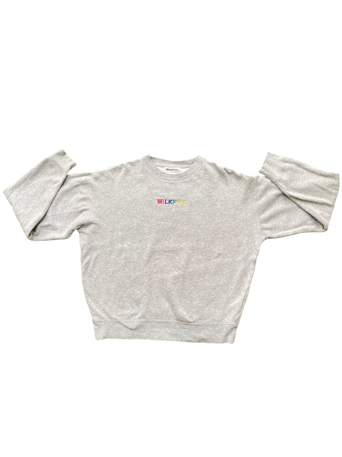 Japanese Brand Milkfed. Rainbow Wording Boxy Sweatshirts Size US L / EU 52-54 / 3 - 1 Thumbnail