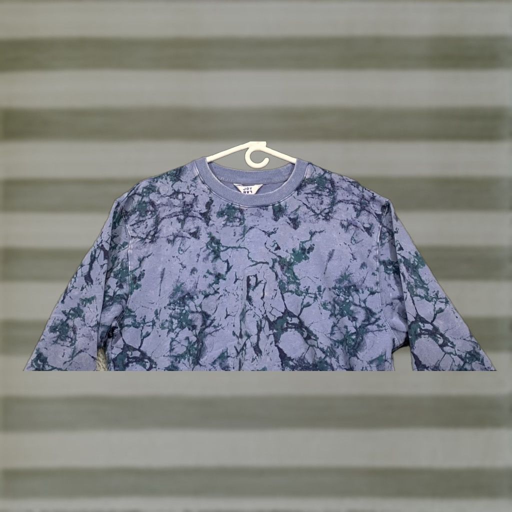 Vintage Joy Lab Women's Cropped Sweatshirt XS Marble Blue Long Sleeve NEW Infinity Marble Blue Oversized Relaxed Fit Sweatshirt Size XS / US 0-2 / IT 36-38 - 1 Thumbnail