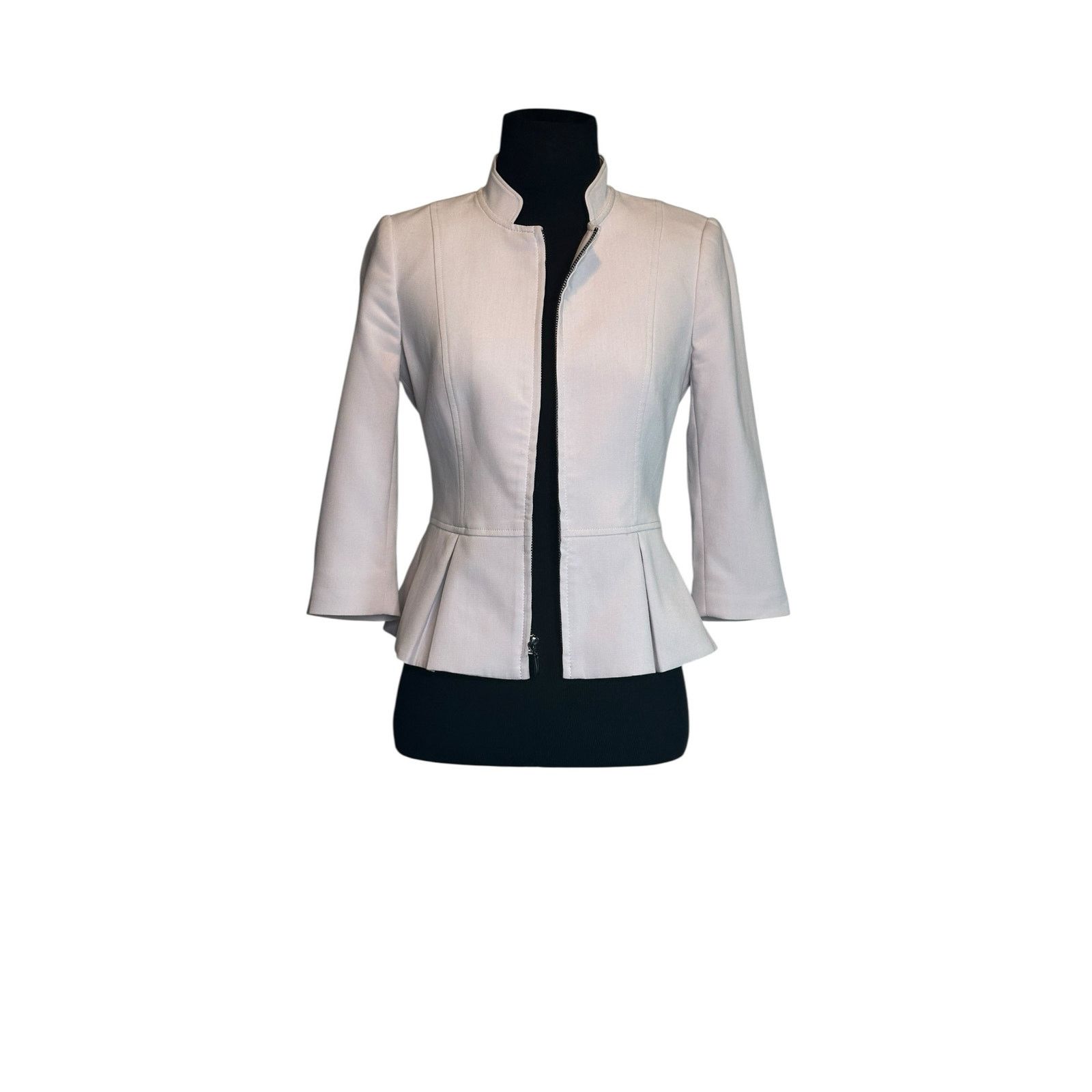 White House Black Market White House Black Market Lilac Peplum Zipper Jacket size 00P Size XXS / US 00 / IT 34 - 12 Thumbnail