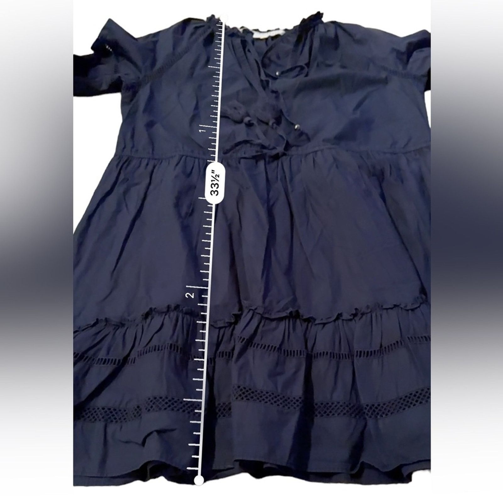 Veronica Beard Veronica Beard Danica Navy Blue Long Sleeve Mini Dress Size M / US 6-8 / IT 42-44 - 9 Thumbnail