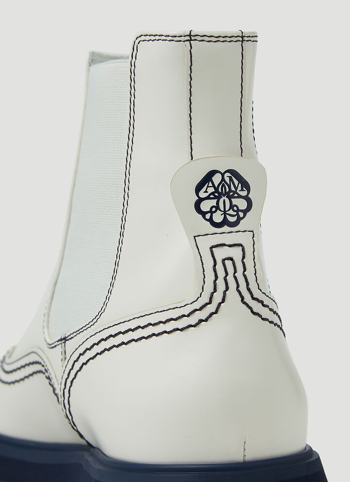 Alexander McQueen o1y0225 Ankle Boots in White Size US 5 / IT 35 - 6 Thumbnail