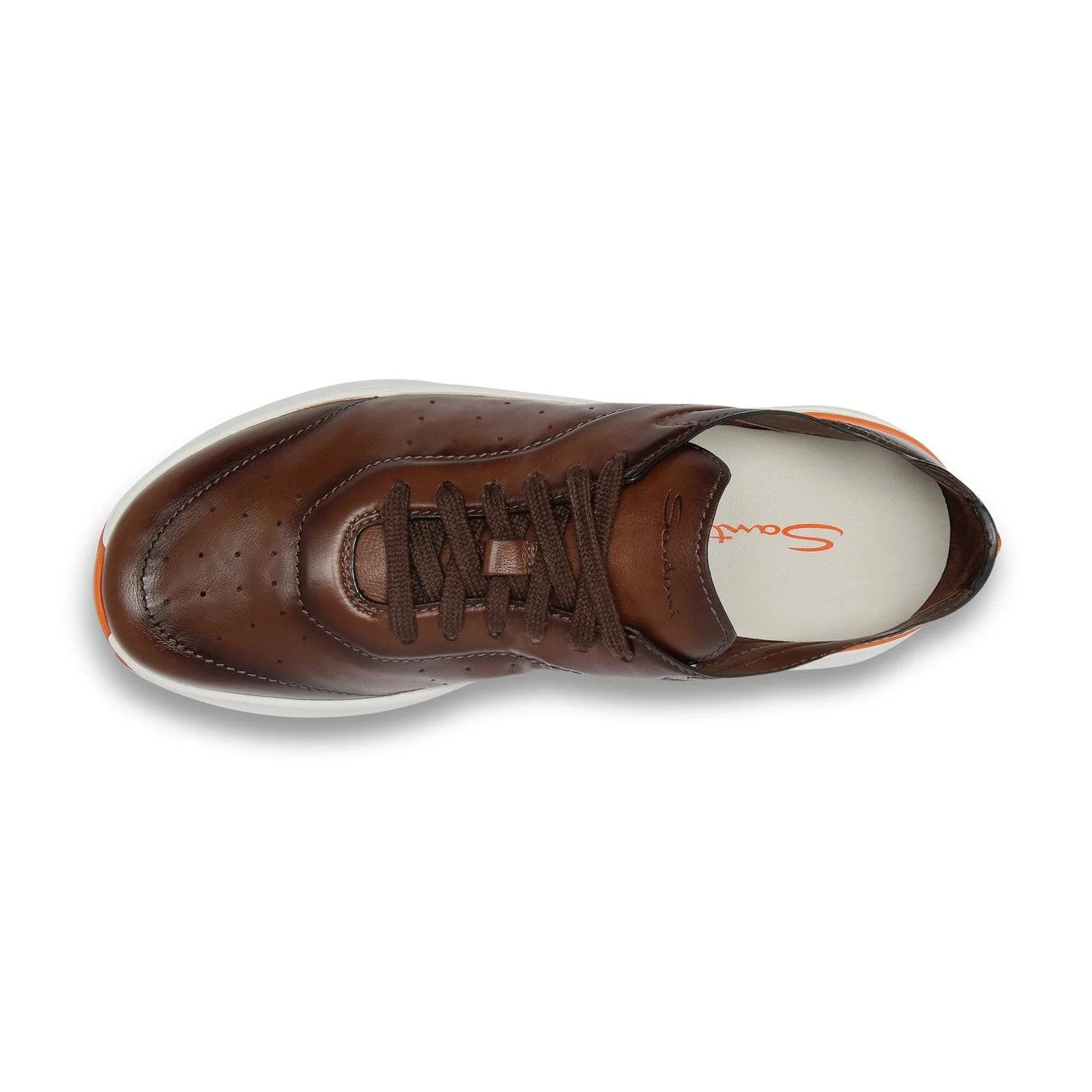 Santoni os11x0526 Bounce Leather Low-Top Sneakers in Brown Size US 10 / EU 43 - 5 Thumbnail