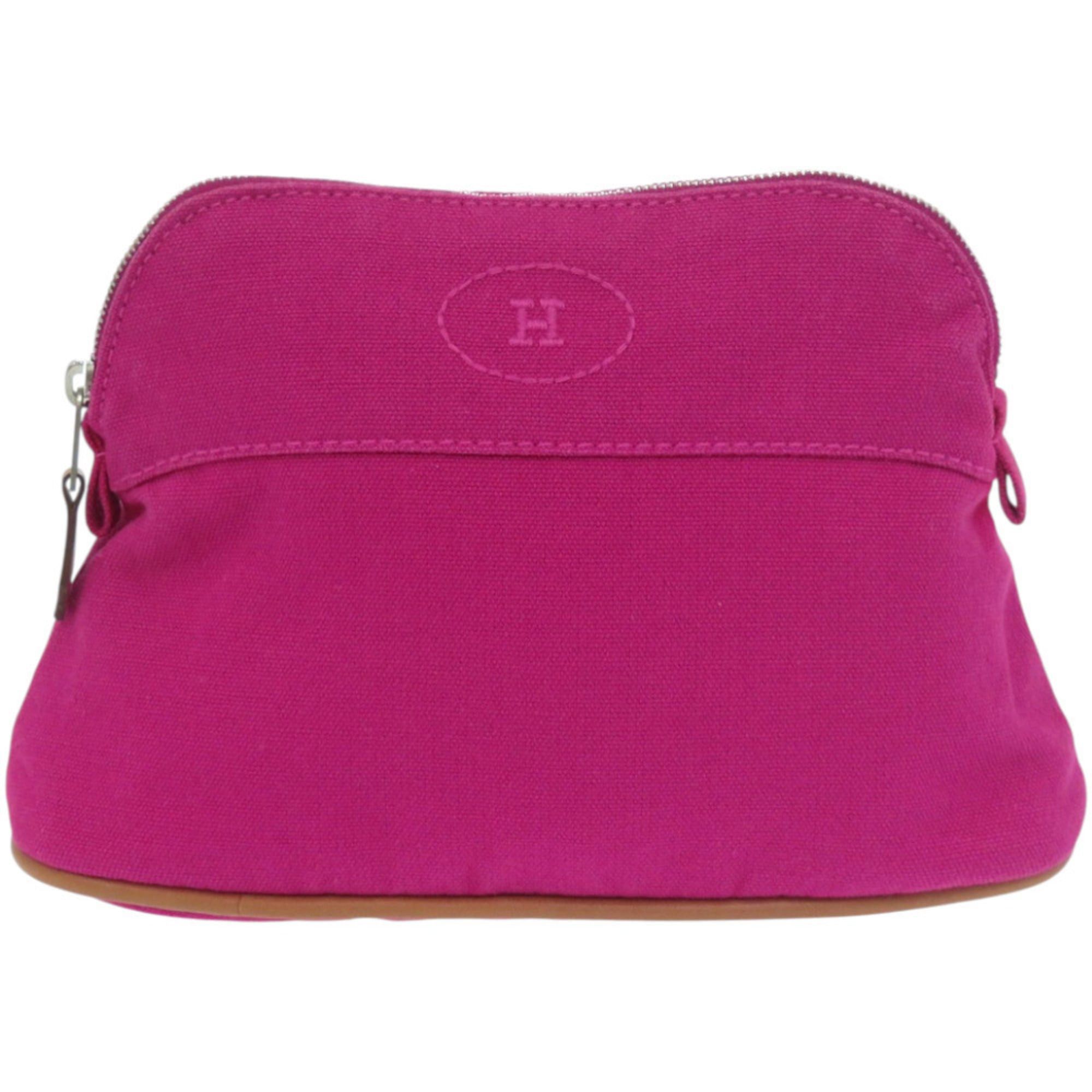Hermes Like new Hermès Bolide mini pouch cotton and leather pink-purple size 1070