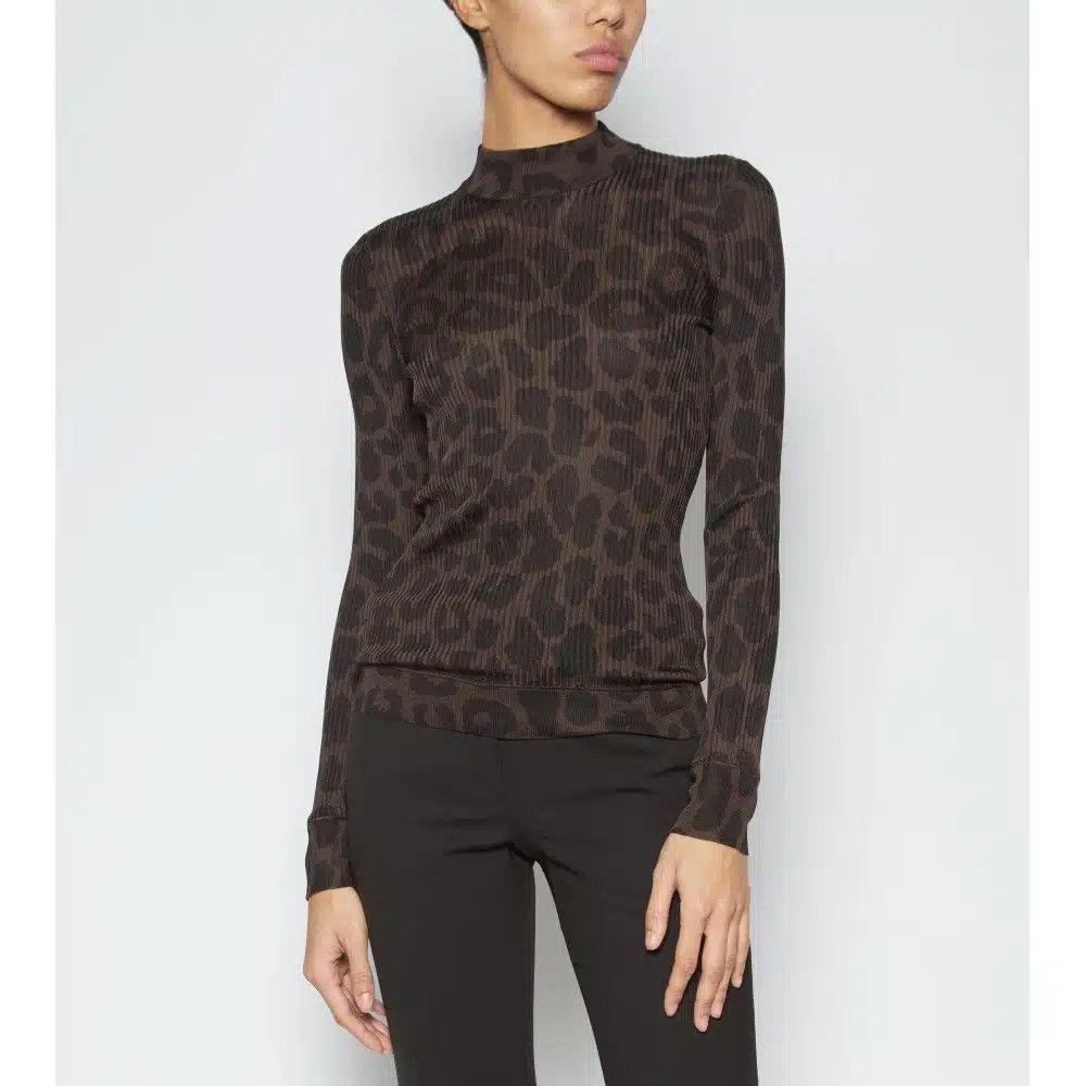 Tom Ford o1loc1c1125 MAK994 Silk Rib Mockneck Sweater in Brown Size L / US 10 / IT 46 - 1 Thumbnail