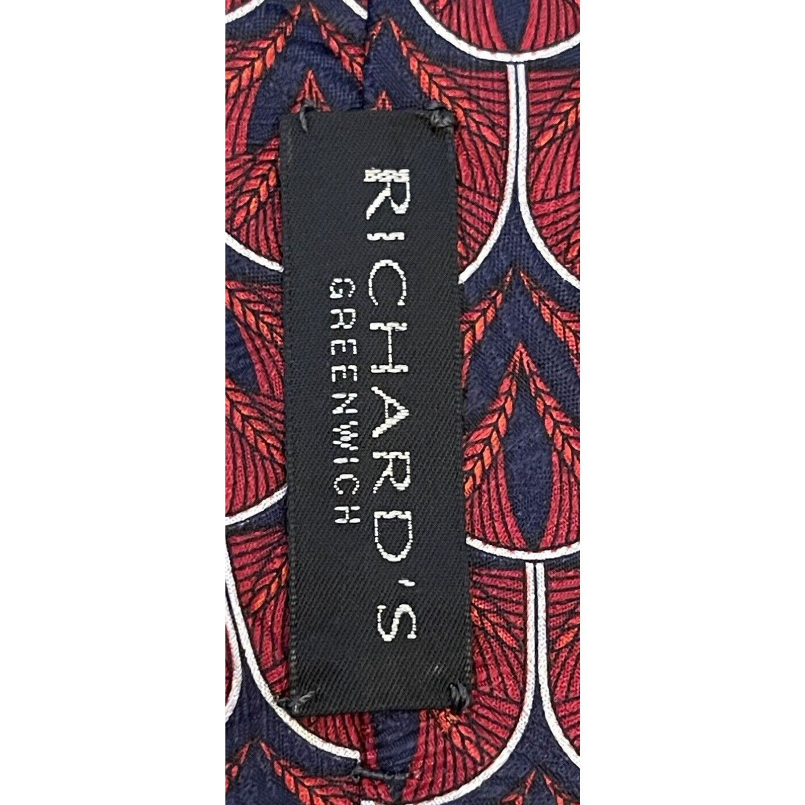 & Other Stories Fumagalli’s Red Blue 100% Silk Men’s Neck Tie Made In Spain Size ONE SIZE - 6 Thumbnail
