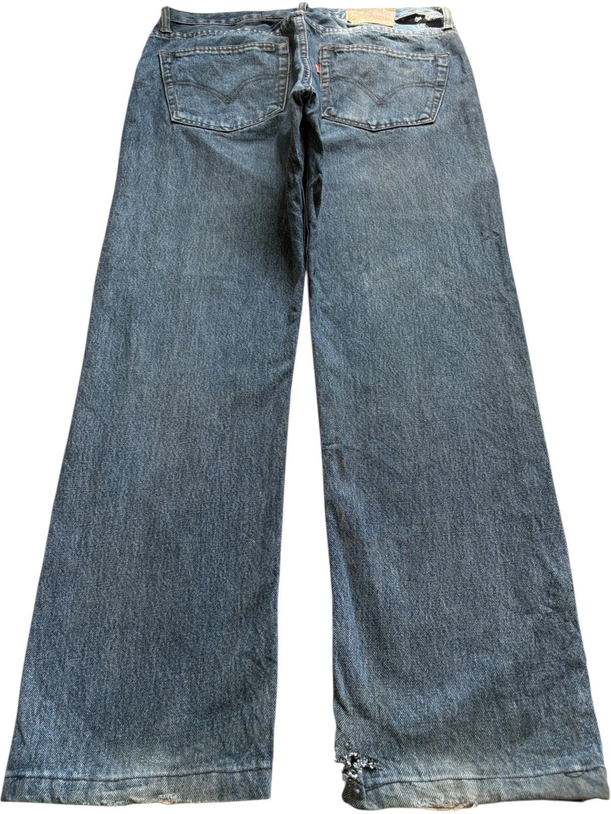 Levi's Vintage 90s Levis 501 Mud Wash Distressed Loose Jeans Size US 36 / EU 52 - 2 Thumbnail