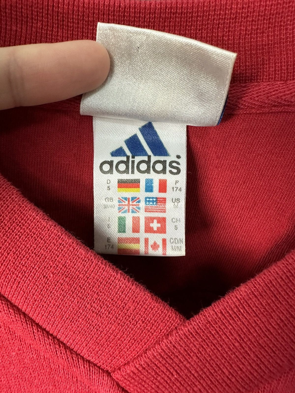 Adidas × Vintage Adidas Vintage Cotton Big Logo V Neck Sweatshirt Size M Size US M / EU 48-50 / 2 - 4 Thumbnail
