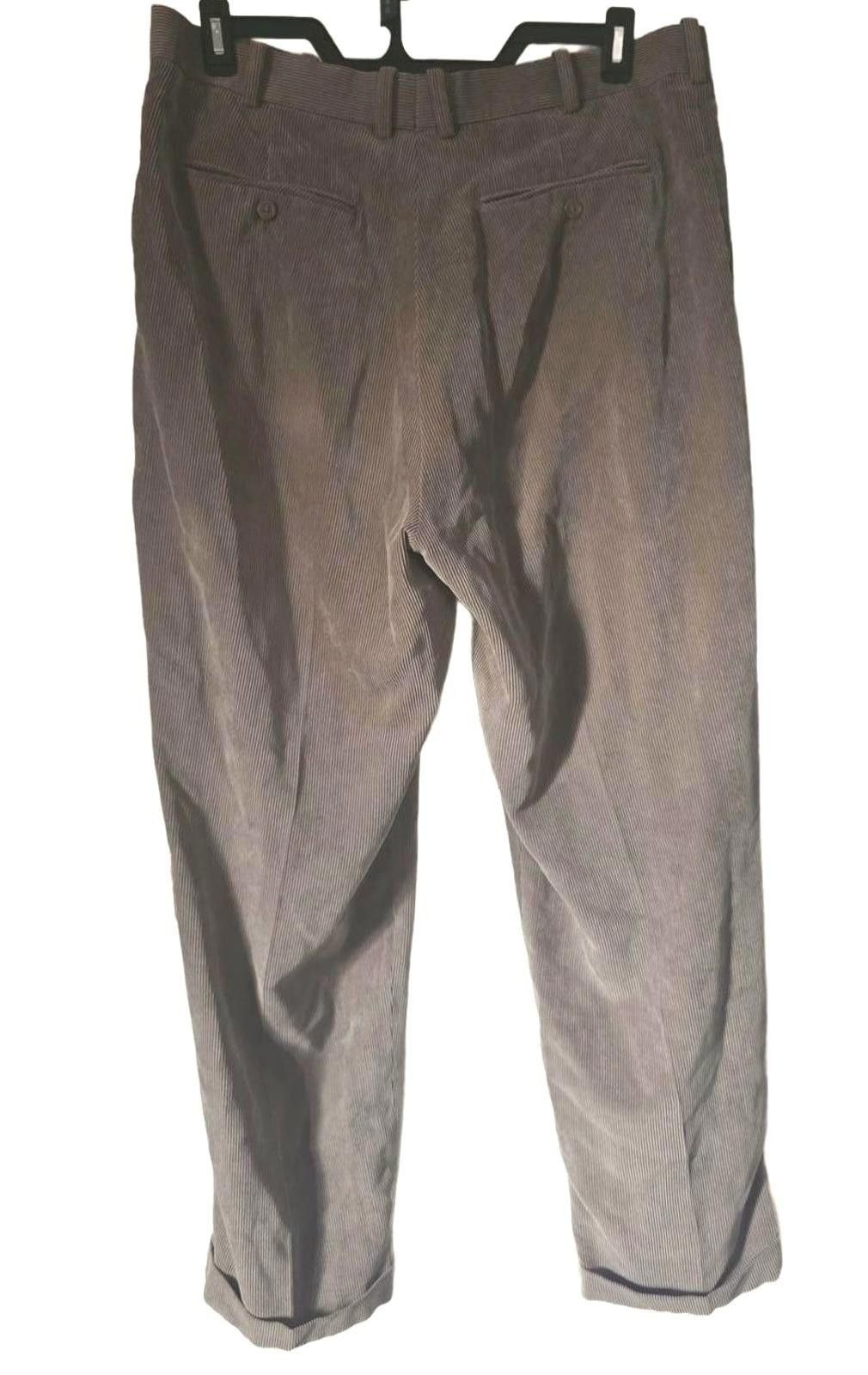 Alan Flusser Alan Flusser Mens Brown Corduroy Pants Pleated Relaxed W40 Size US 40 / EU 56 - 4 Thumbnail