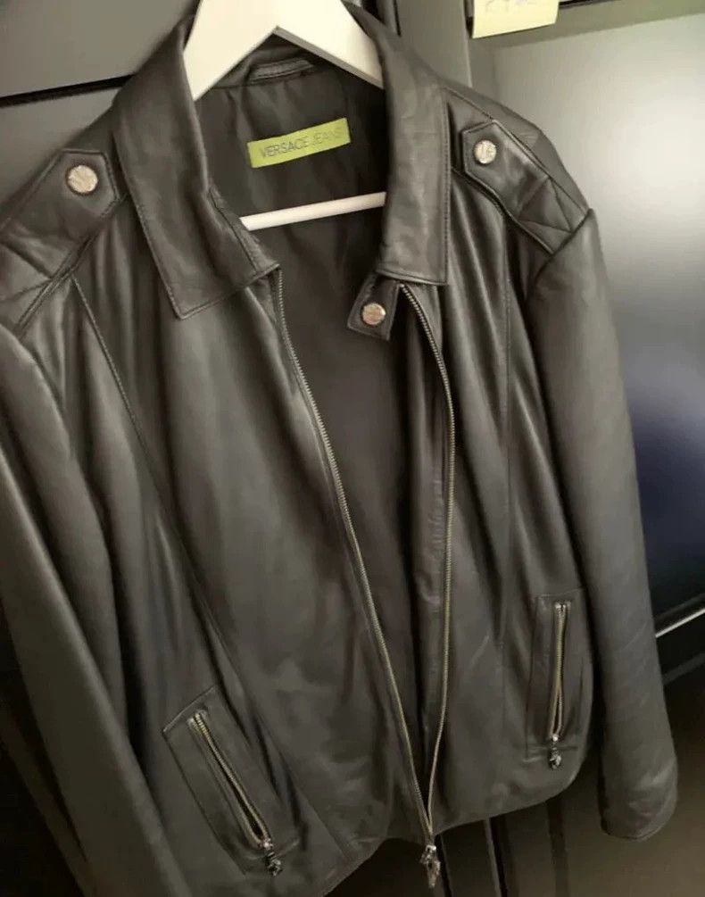 Versace Versace VJ Men's Lambskin Leather Jacket - dmc Size US XL / EU 56 / 4 - 1 Thumbnail