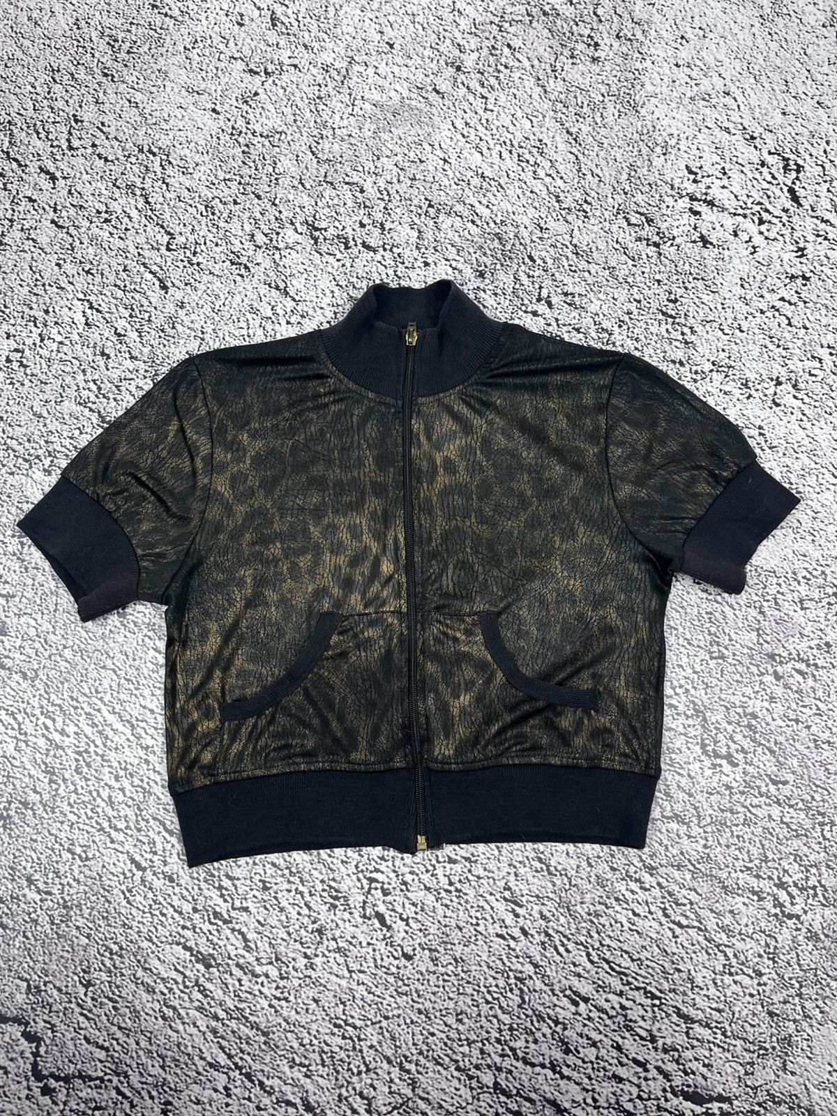 Japanese Brand Vintage Leopard Pattern Zip Up Cropped Glamour jacket Size M / US 6-8 / IT 42-44 - 1 Thumbnail