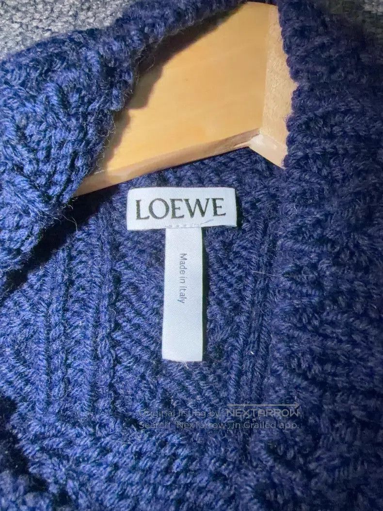 Loewe Loewe Classic cable logo high neck long sleeve sweater, bl Size US XS / EU 42 / 0 - 4 Thumbnail