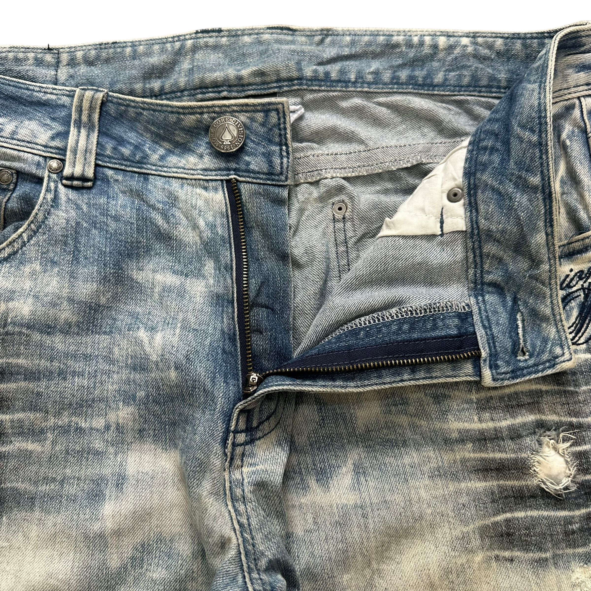 Japanese Brand MORE CORE DIVISION M.C.D WASHED DENIM PANTS #8508-012 Size US 37 - 6 Thumbnail
