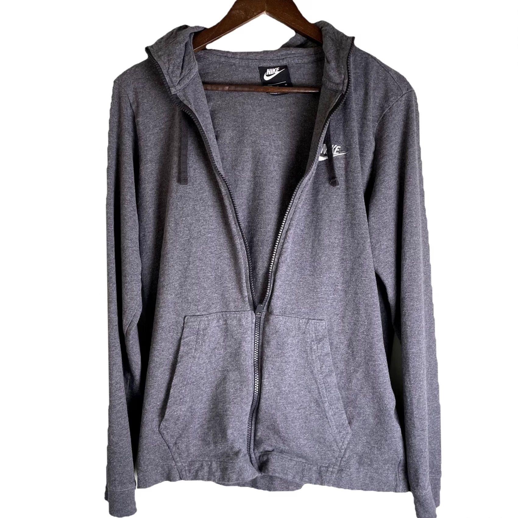 Nike Nike Hoodie Mens Medium Full-Zip Hooded Jacket Gray Sportswear, Nike Dri-FIT, Reg Fit, All Seasons, Pockets, Easy Care, Logo 90s Size M / US 6-8 / IT 42-44 - 4 Thumbnail