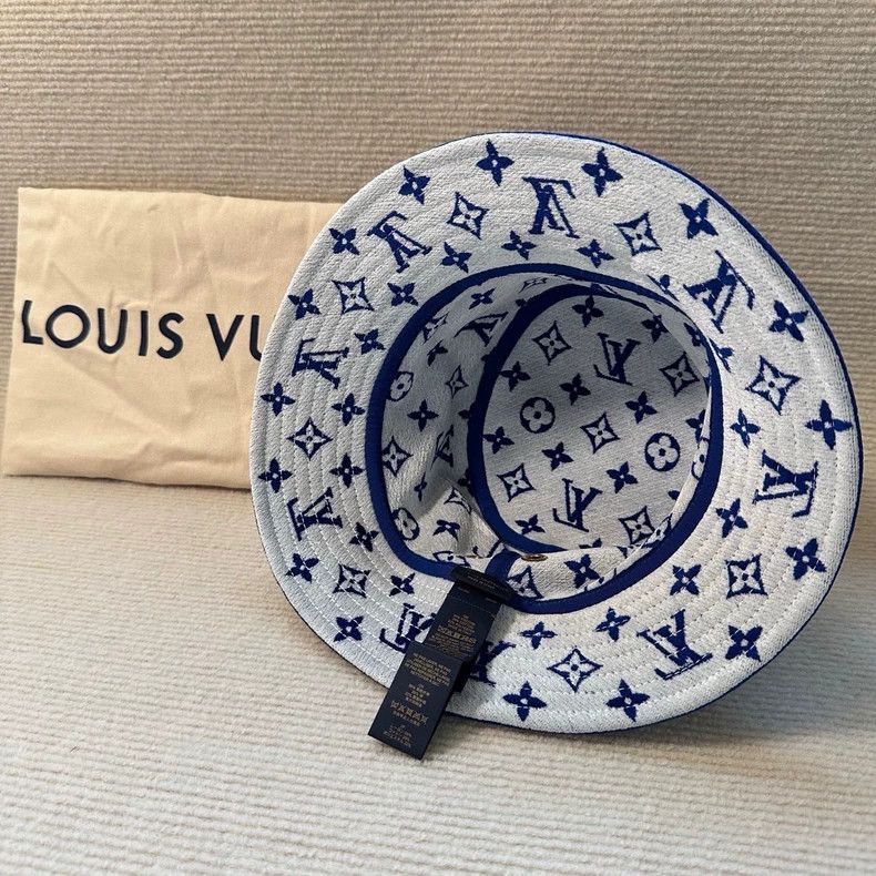 Louis Vuitton New LV Louis Vuitton Blue Fisherman Hat-2506 Size ONE SIZE - 3 Thumbnail