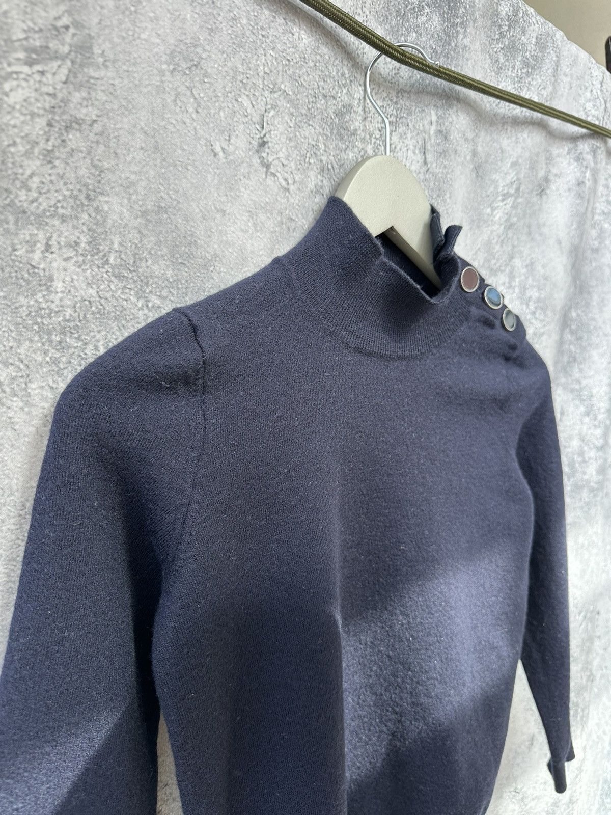 Sezane Sezane Jacob Jumper Navy Italy Merino Wool Sweater Size XS / US 0-2 / IT 36-38 - 4 Thumbnail