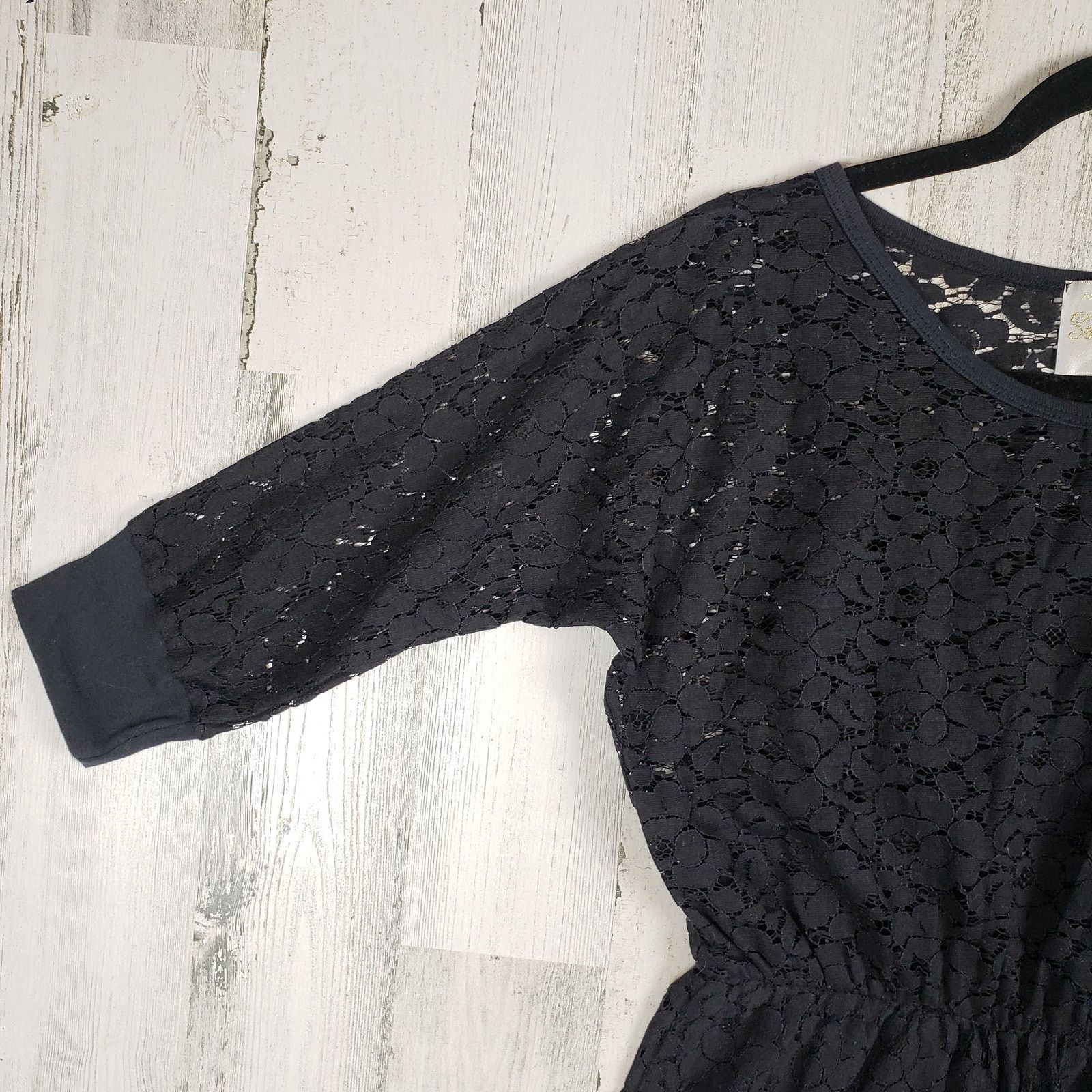 Other Souvenir Edition by Stacy Woo Black Lace 1/2 Sleeve Dress Size ONE SIZE - 4 Thumbnail