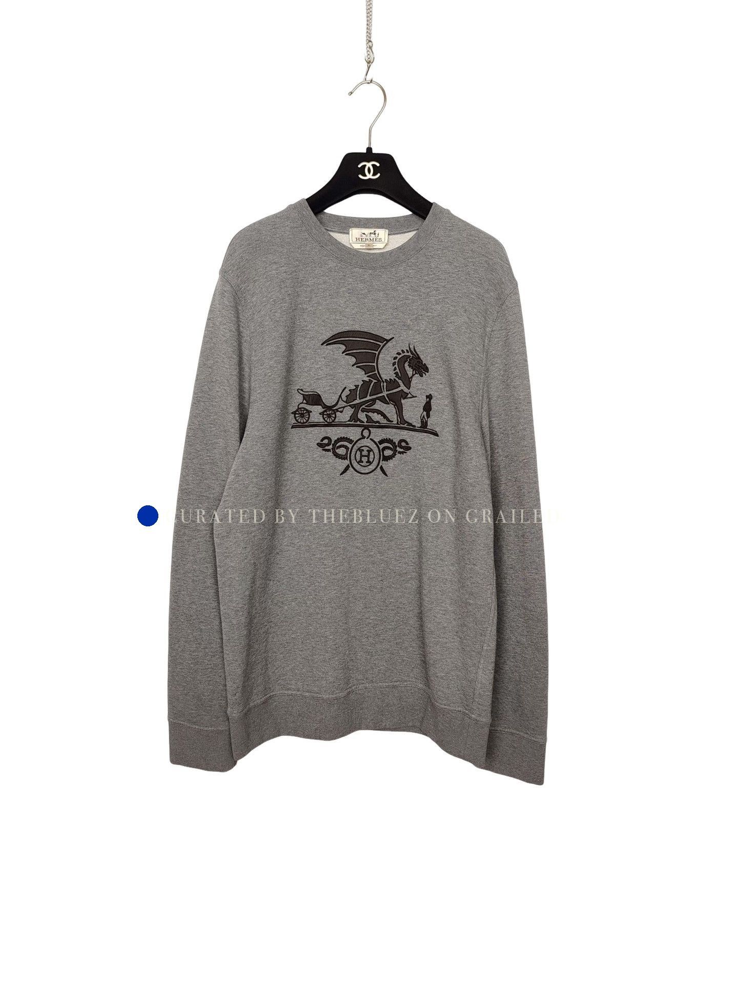 Hermes Gray XL Long Sleeve Graphic Sweatshirt Size US XL / EU 56 / 4 - 1 Thumbnail