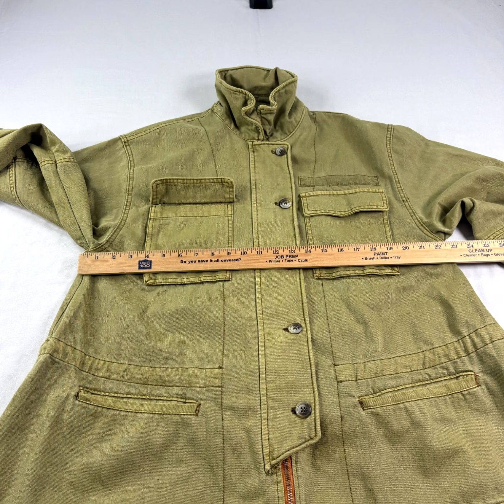 Free People VINTAGE Free People Jacket Womens Small Olive Green Seize The Day Military Oversized Size S / US 4 / IT 40 - 4 Thumbnail