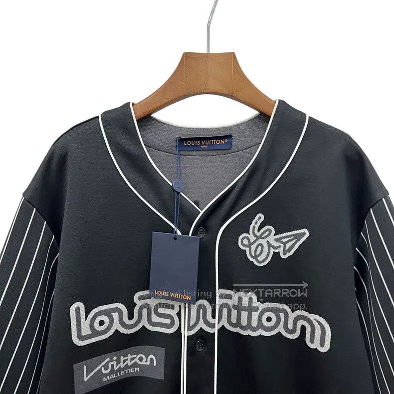 Louis Vuitton Louis Vuitton Striped Patchwork Baseball Short Sleeve shir Size US L / EU 52-54 / 3 - 3 Thumbnail