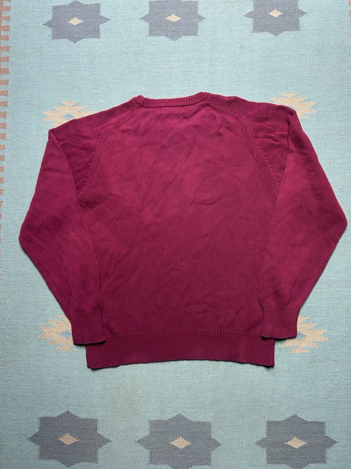 Vintage 80s knit sweater Eddie Bauer cotton maroon heavyweigh medium Size US M / EU 48-50 / 2 - 4 Thumbnail