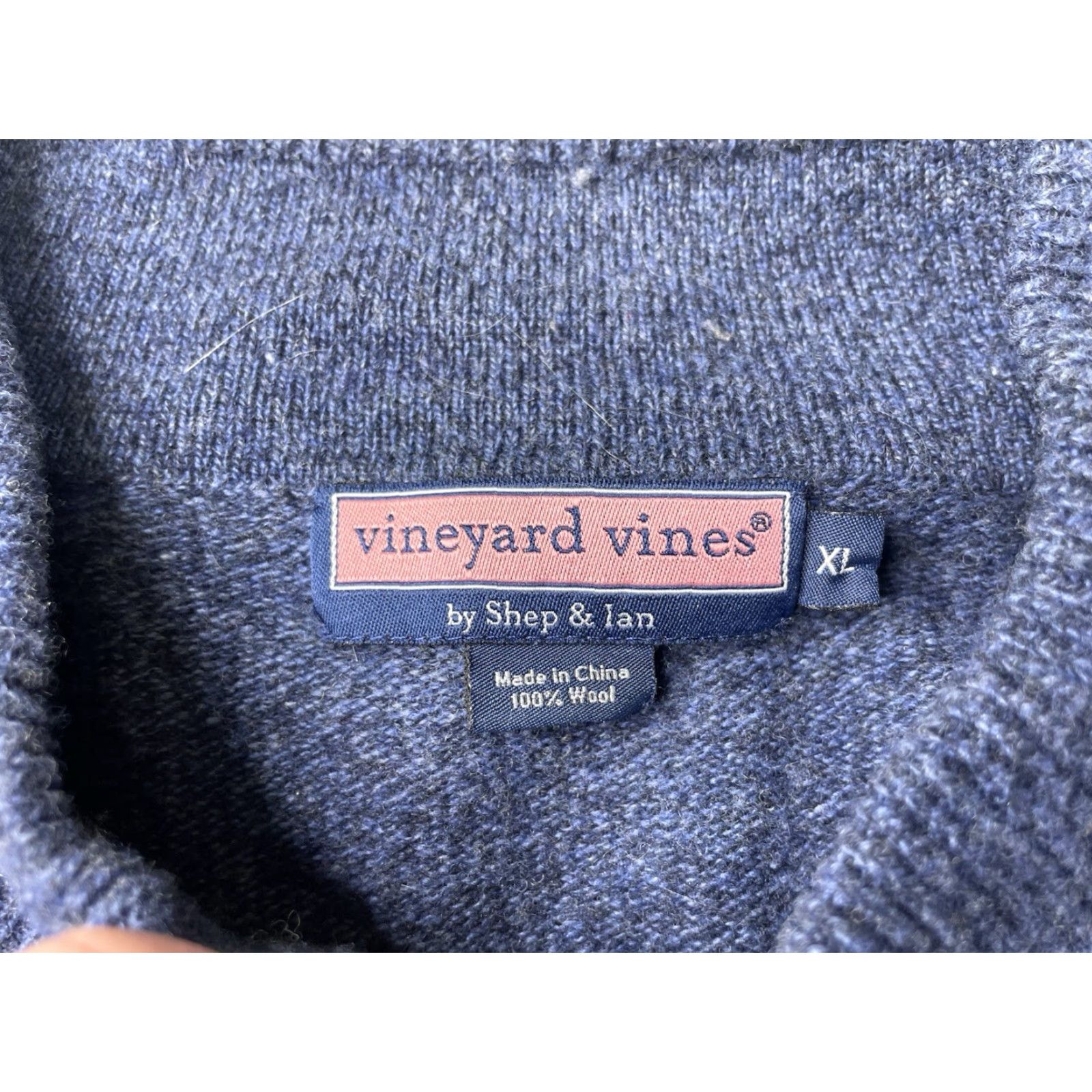 Vineyard Vines Vineyard Vines Sweater Men XL 1/4 Zip Wool Knit Pullover Zipper Mock Neck Long Sleeve Blue Solid Golf Everyday Comfort Size US XL / EU 56 / 4 - 3 Thumbnail