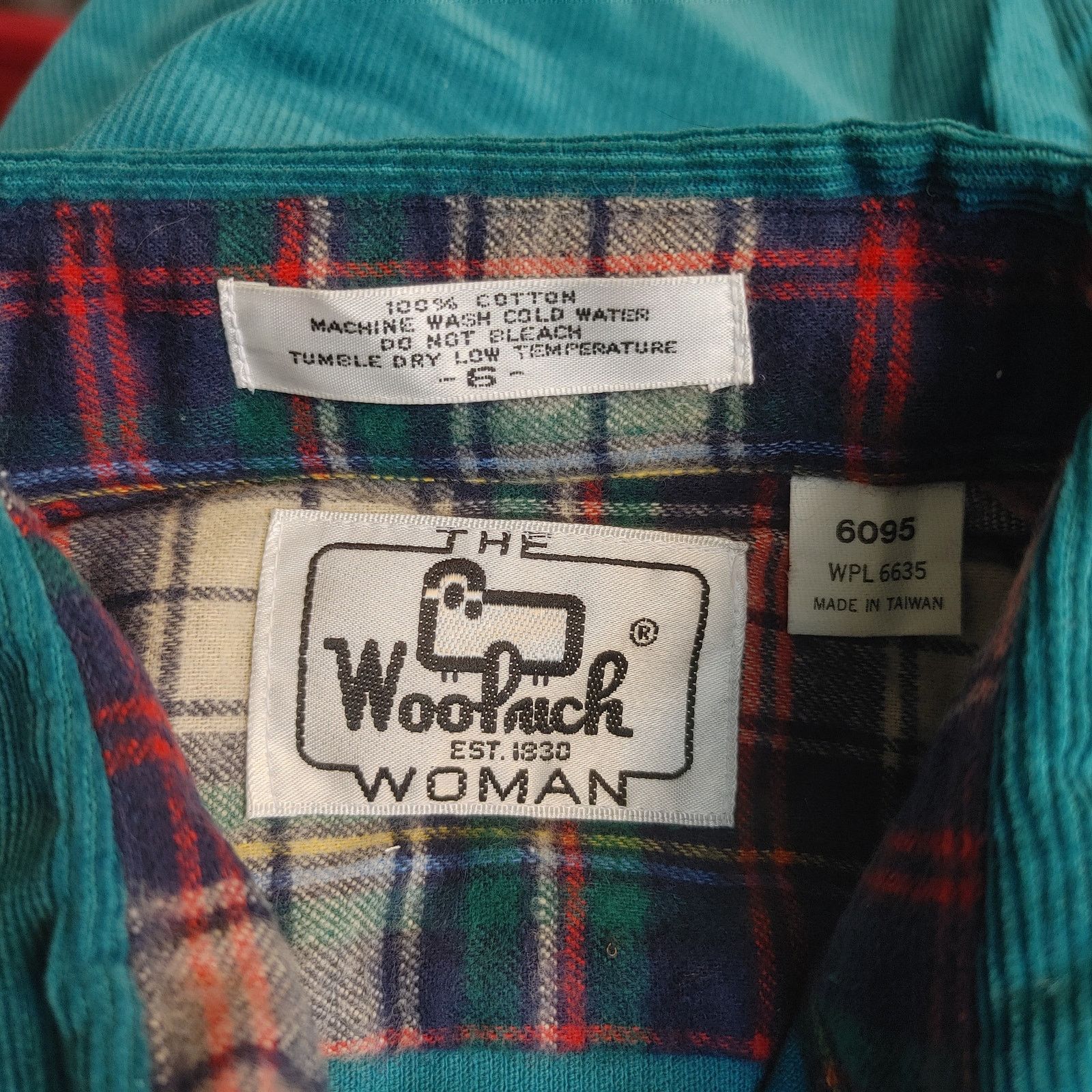 Woolrich Woolen Mills VTG Woolrich Women's 6 Teal Blue Velour Button Front Jacket Size M / US 6-8 / IT 42-44 - 3 Thumbnail
