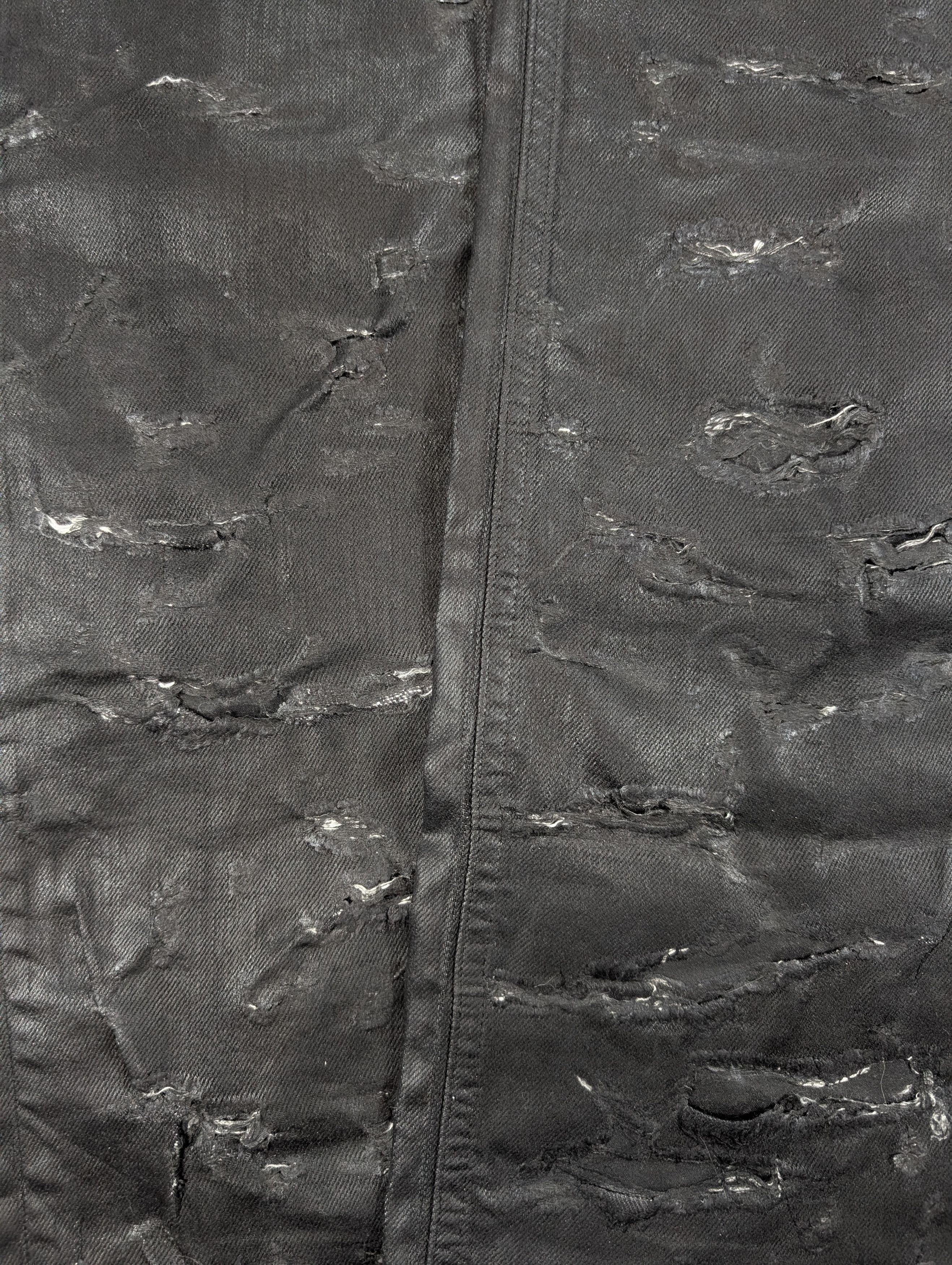 Dior Dior Homme Hedi SS04 Strip Distressed Waxed Denim Jeans Size US 30 / EU 46 - 4 Thumbnail