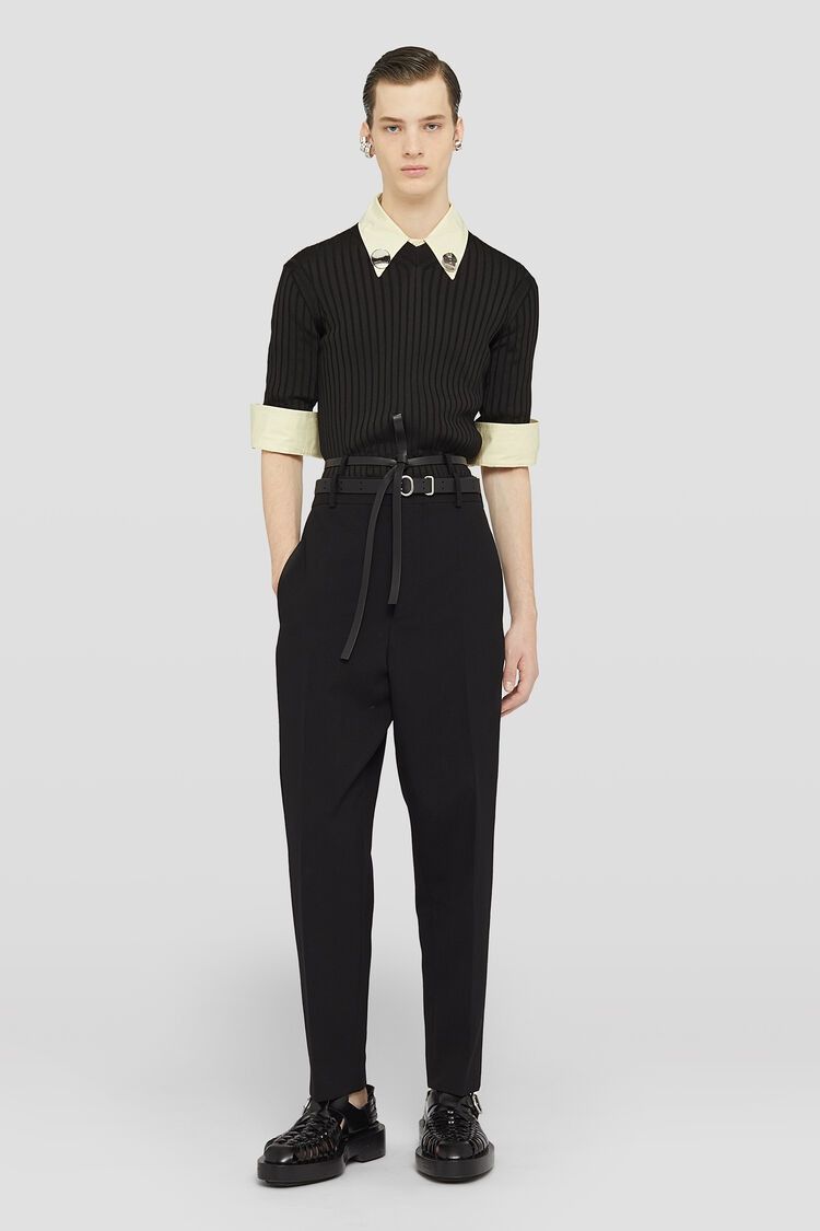 Jil Sander o1w1db10825 Trouser 97 AW 19 W Belt in Black Size US 36 / EU 52 - 2 Thumbnail