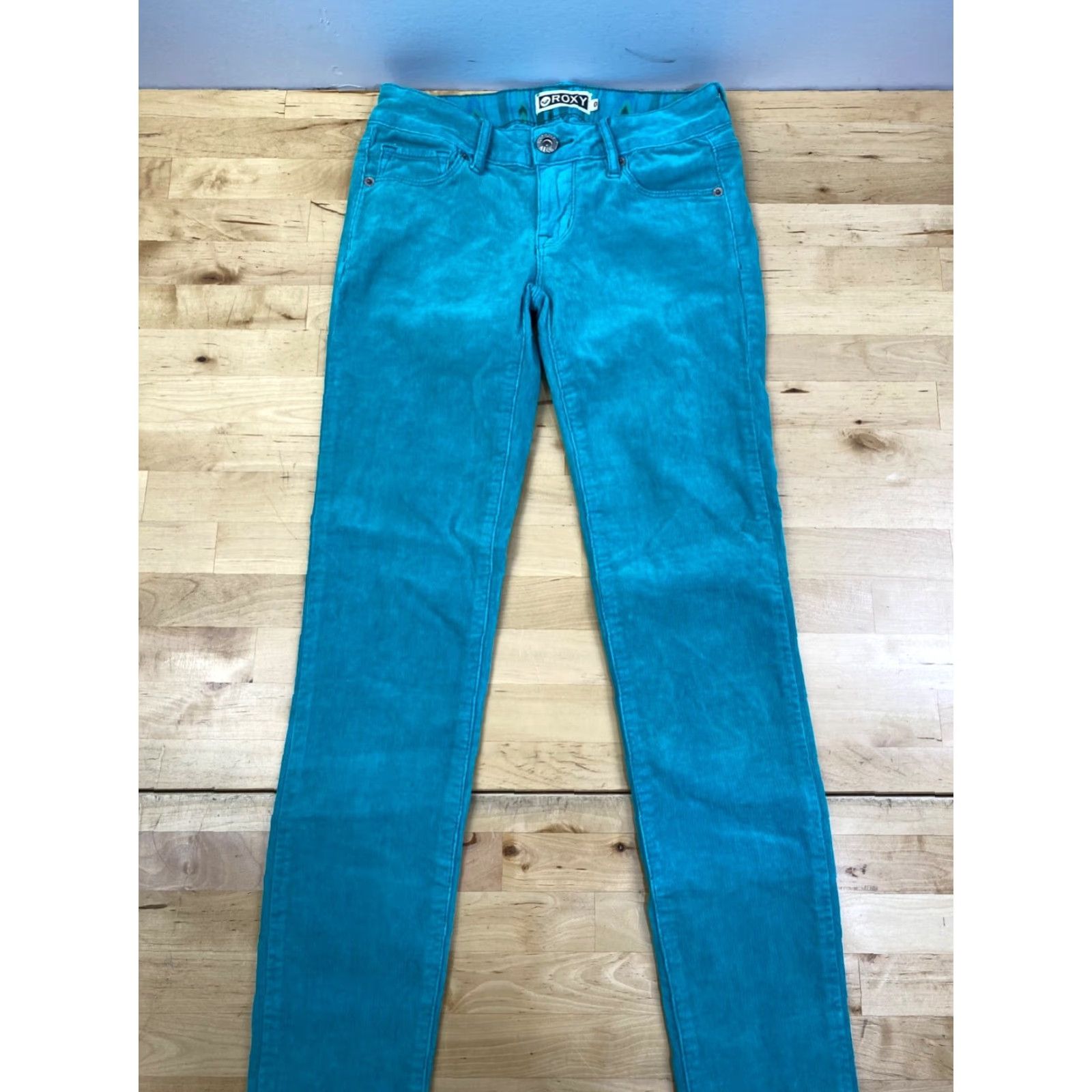 Vintage Roxy Jeans Womens 0 Skinny Green Casual Inseam 29" 10596 Jeans Size 25" / US 0 / IT 36 - 2 Thumbnail