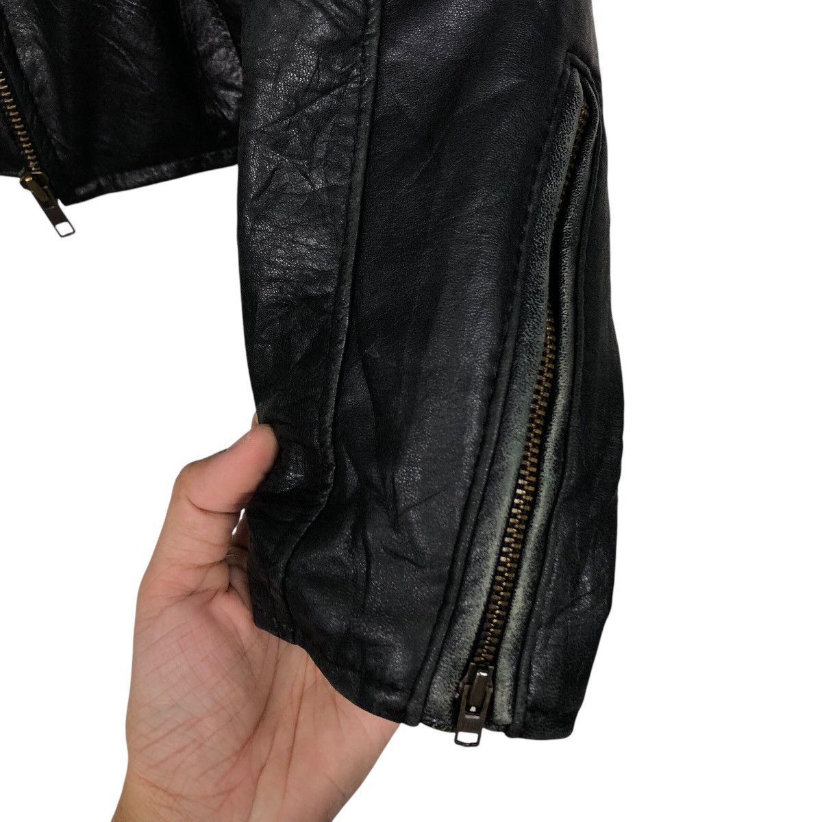 Japanese Brand 📌Vintage Cropped Biker Leather Jacket Crisp Issey Miyake Size US M / EU 48-50 / 2 - 16 Thumbnail