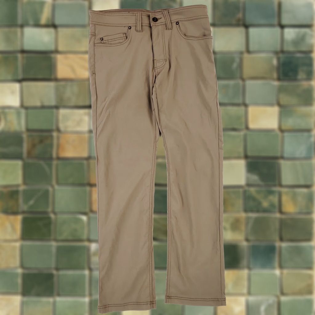 Prana prAna Hiking Breathe Pants Slim Fit Mens 32x29 30x30 Inch Brown Chino Pants Mens Regular 32 Brown Slim Fit 32x29 Actual Size US 32 / EU 48 - 1 Thumbnail