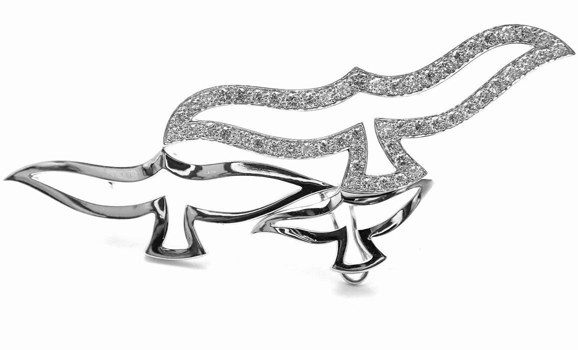 Cartier Cartier Bird 18k White Gold Diamond Pendant Pin Brooch | Grailed