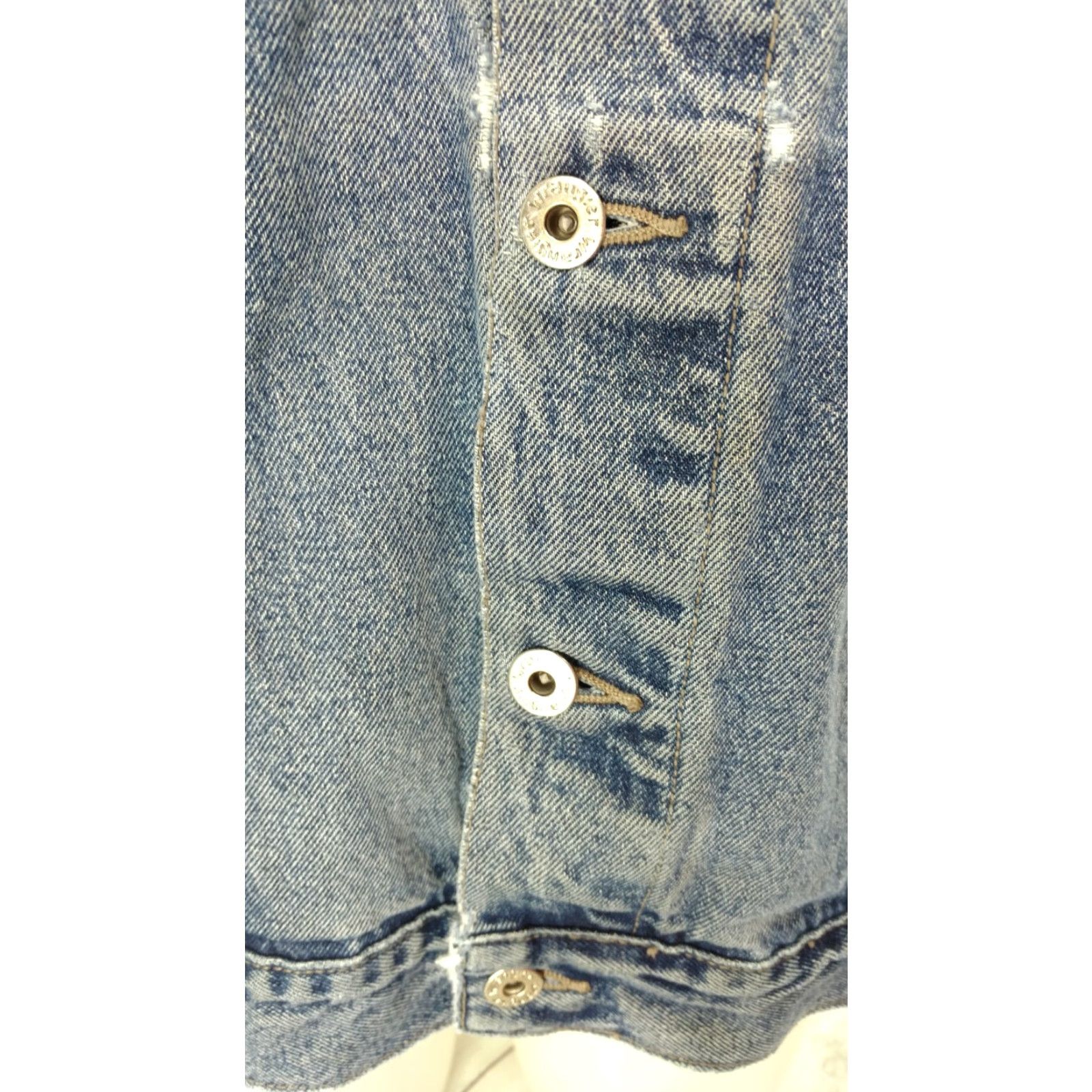 Wrangler VINTAGE Wrangler Hero Denim Jacket Distressed Jean Trucker Cowboy Men's XL Blue Denim Jacket with Metal Buttons Size US 36 / EU 52 - 3 Thumbnail