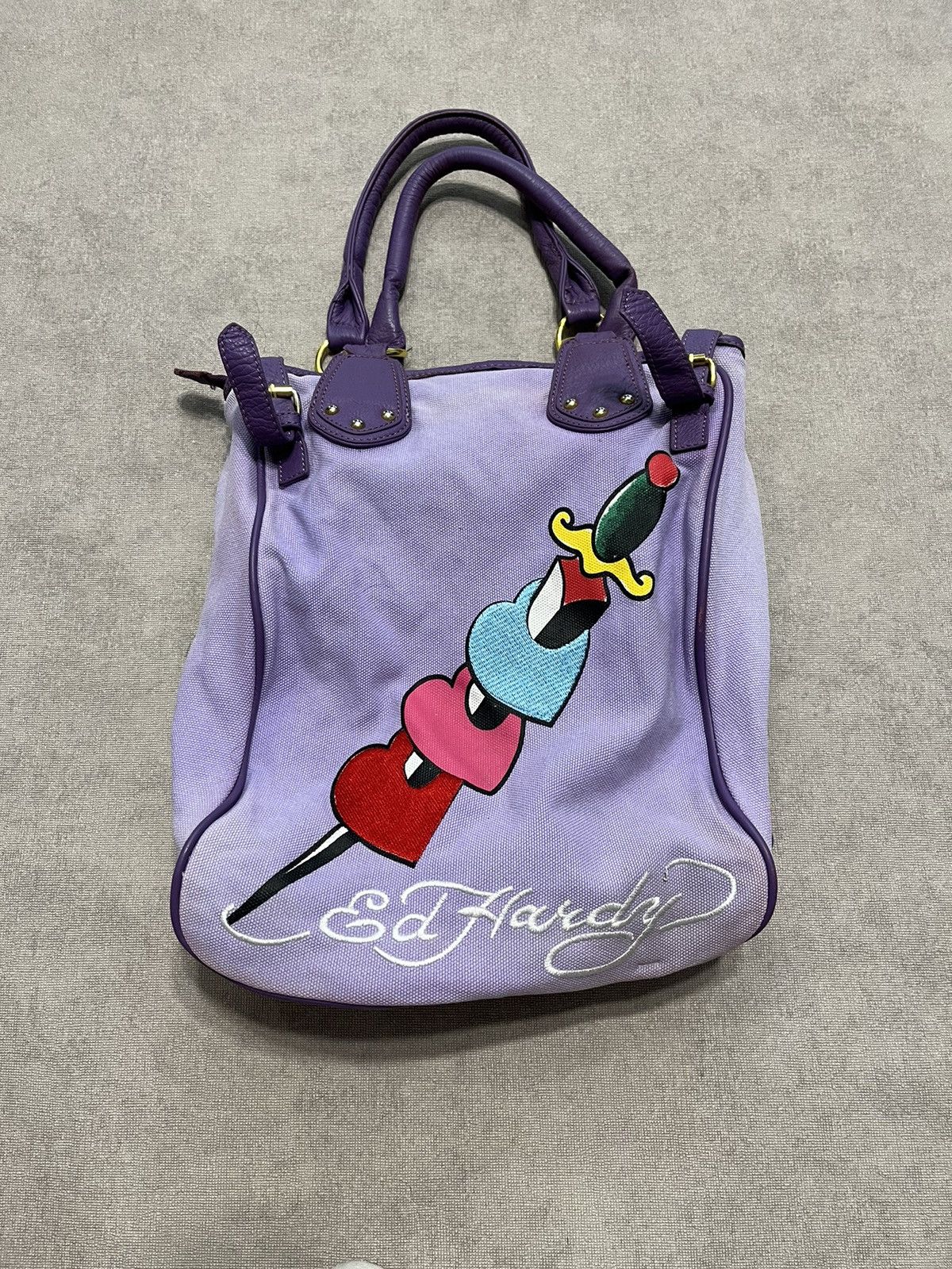 Ed Hardy Don ed hardy Womens Bag Large Handle Leather Vintage Print Size ONE SIZE - 2 Thumbnail