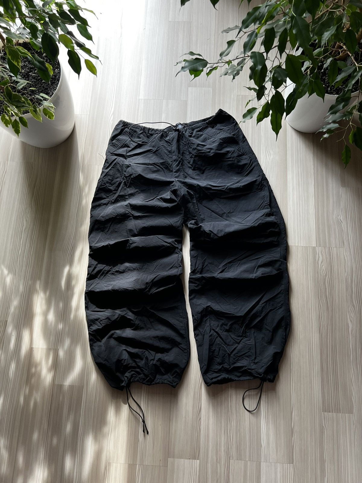 Pre-owned Hysteric Glamour X If Six Was Nine Crazy Black Nylon Parachutes Pants Y2k Style Gorpcore (size 34)